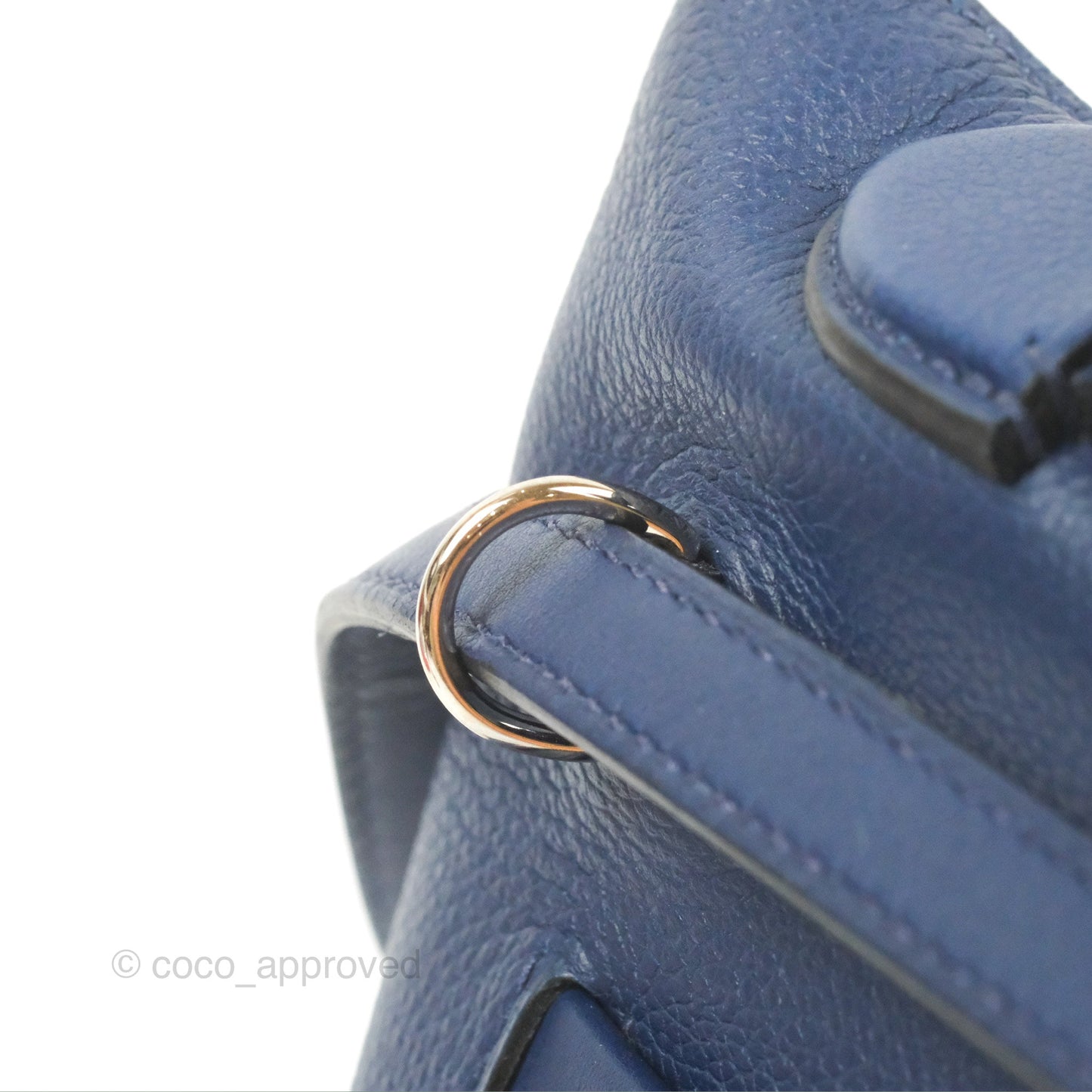Hermès 24/24 21 Mini Bleu Saphir Evercolor/Swift Palladium Hardware