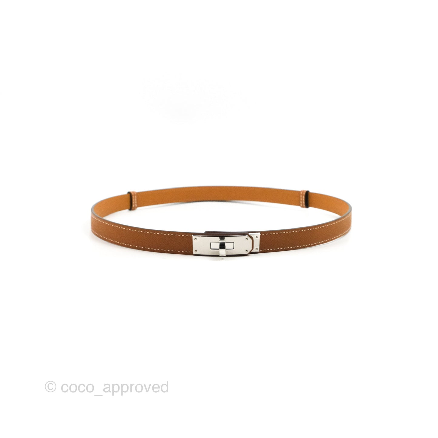 Hermès Epsom Kelly Buckle Belt Palladium Hardware