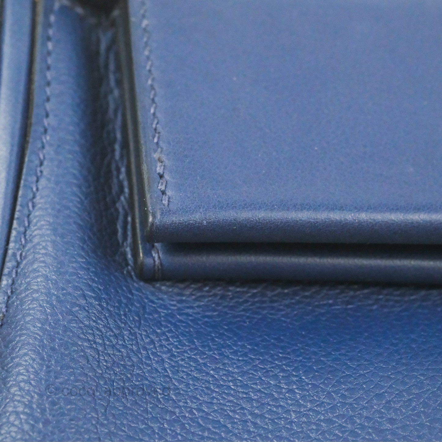 Hermès 24/24 21 Mini Bleu Saphir Evercolor/Swift Palladium Hardware