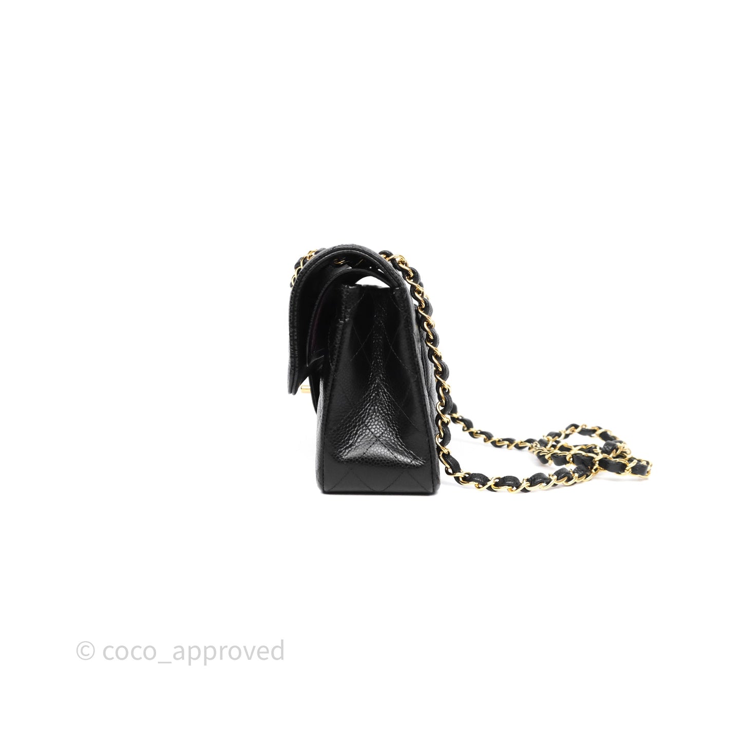 Chanel Small Classic Flap Quilted Black Caviar Gold Hardware