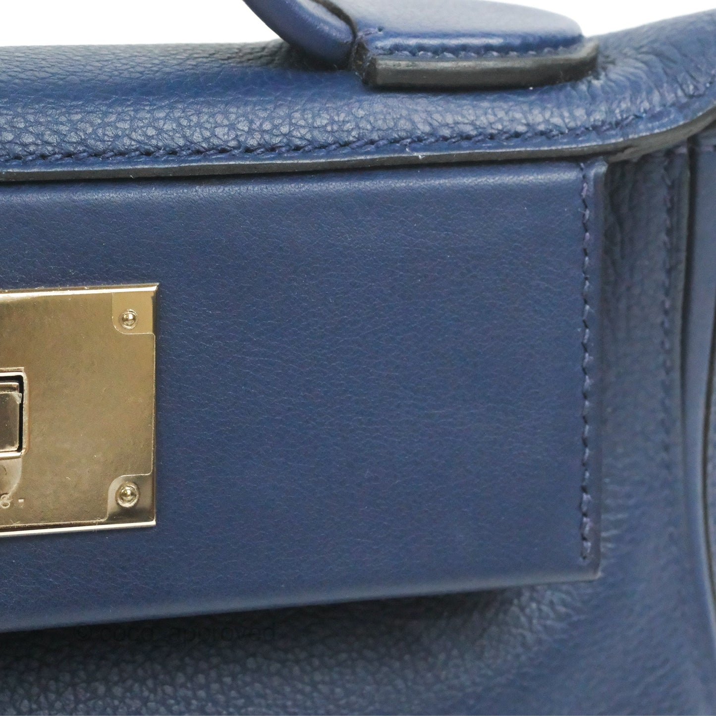 Hermès 24/24 21 Mini Bleu Saphir Evercolor/Swift Palladium Hardware