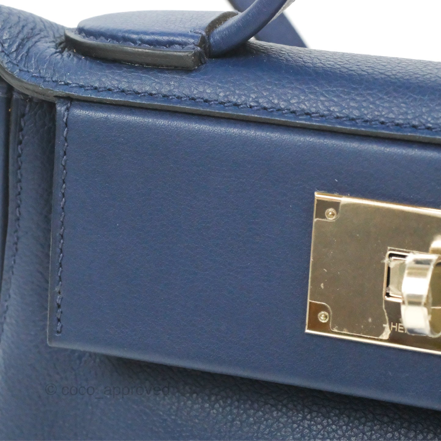 Hermès 24/24 21 Mini Bleu Saphir Evercolor/Swift Palladium Hardware