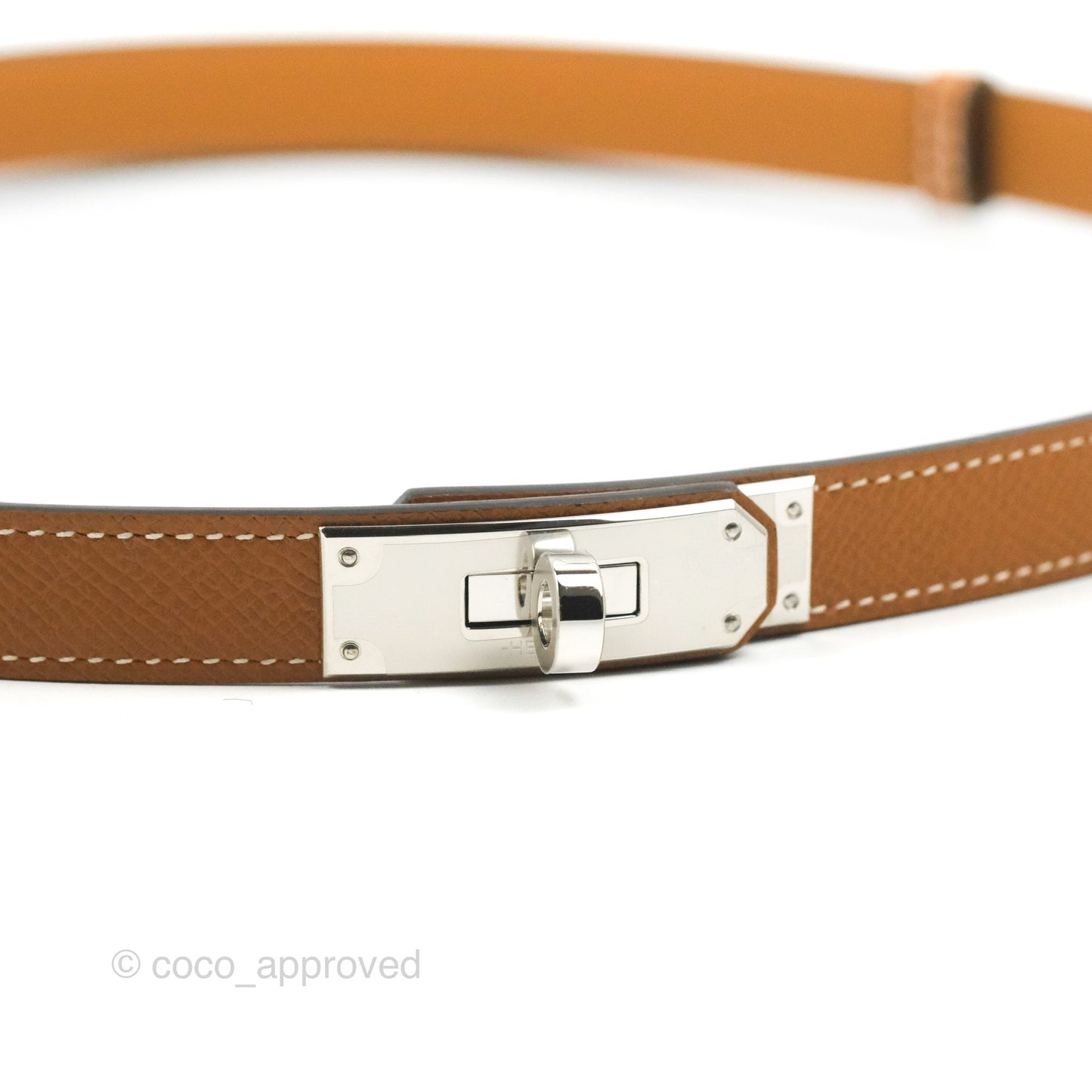 Hermès Epsom Kelly Buckle Belt Palladium Hardware