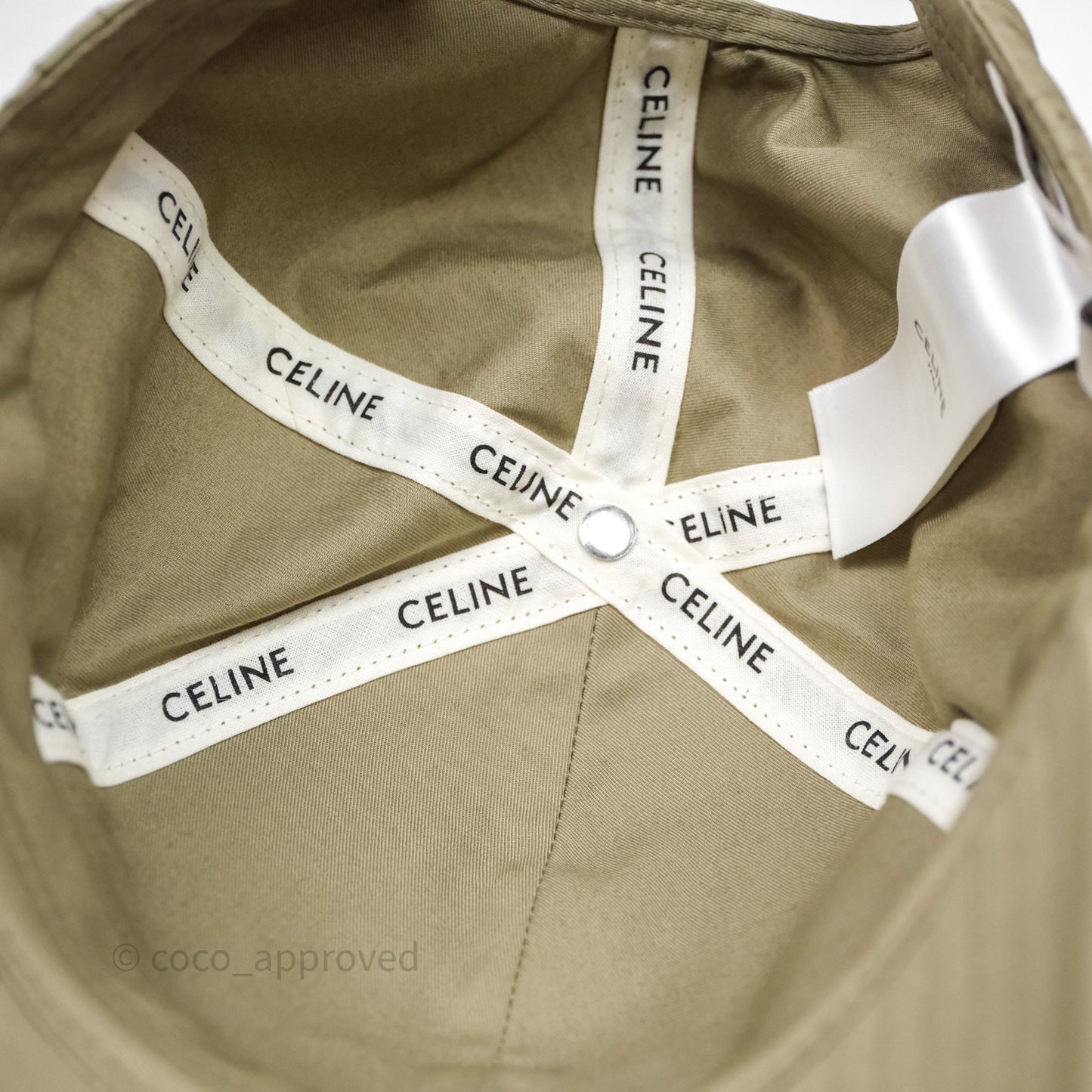 Celine Baseball Cap Cotton Triomphe Green