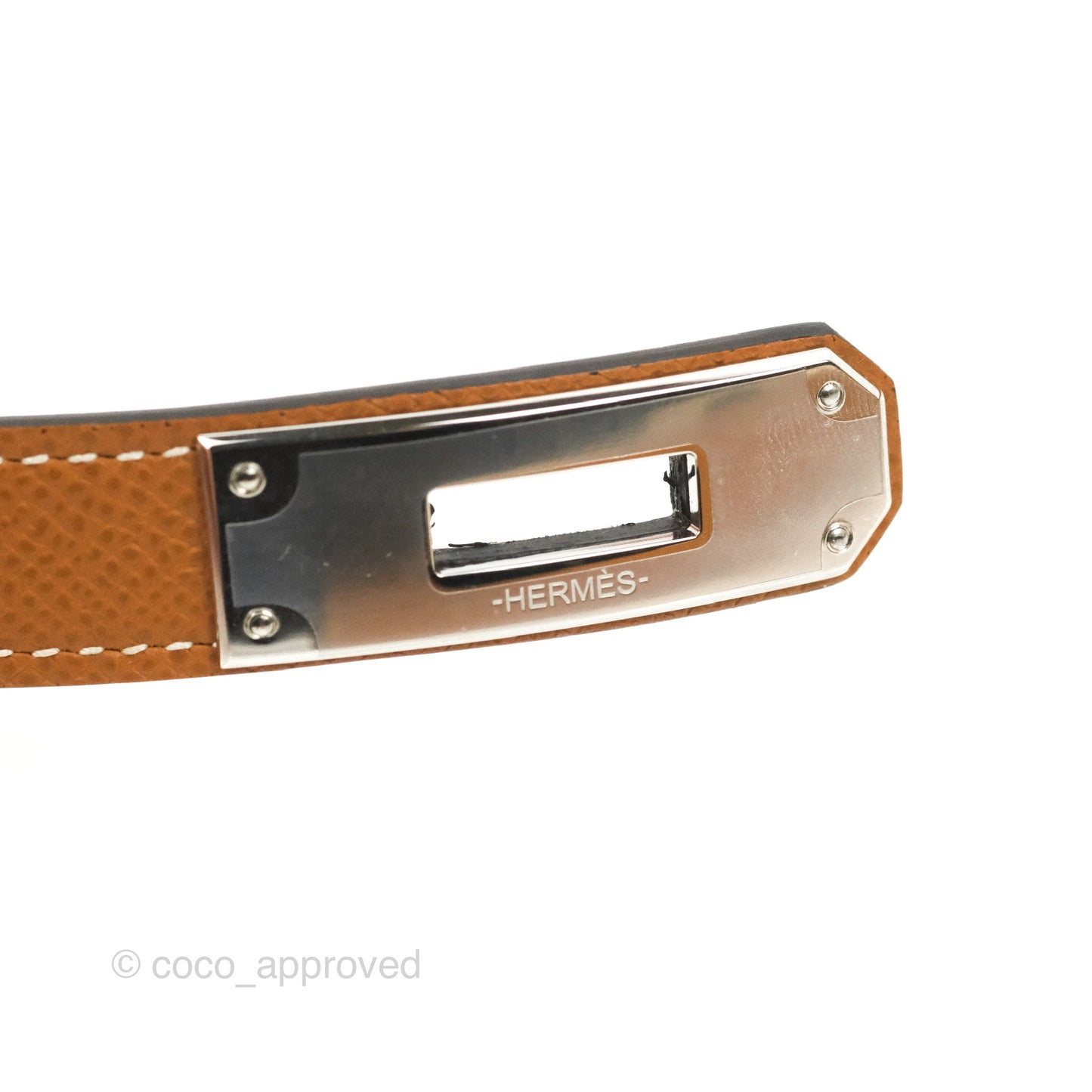 Hermès Epsom Kelly Buckle Belt Palladium Hardware