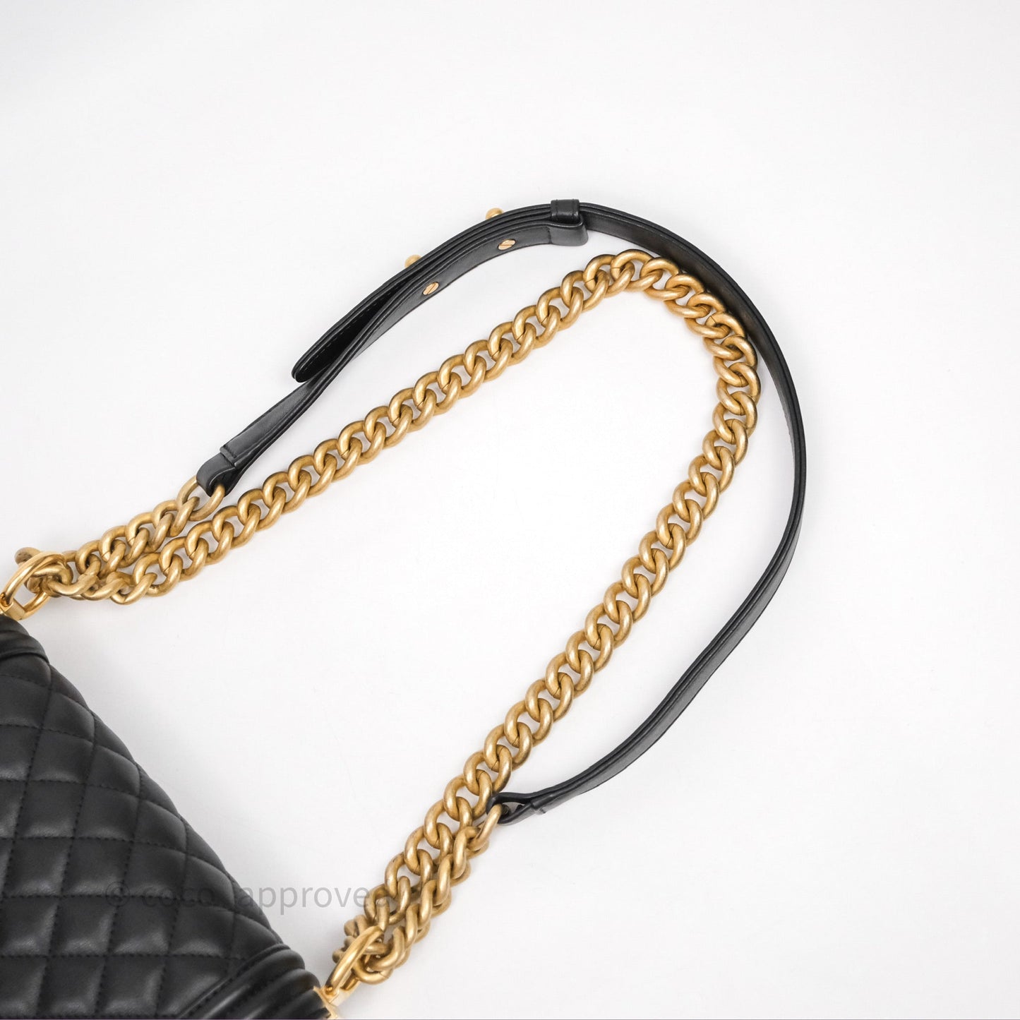 Chanel Small Boy Quilted Black Calfskin Aged Gold Hardware