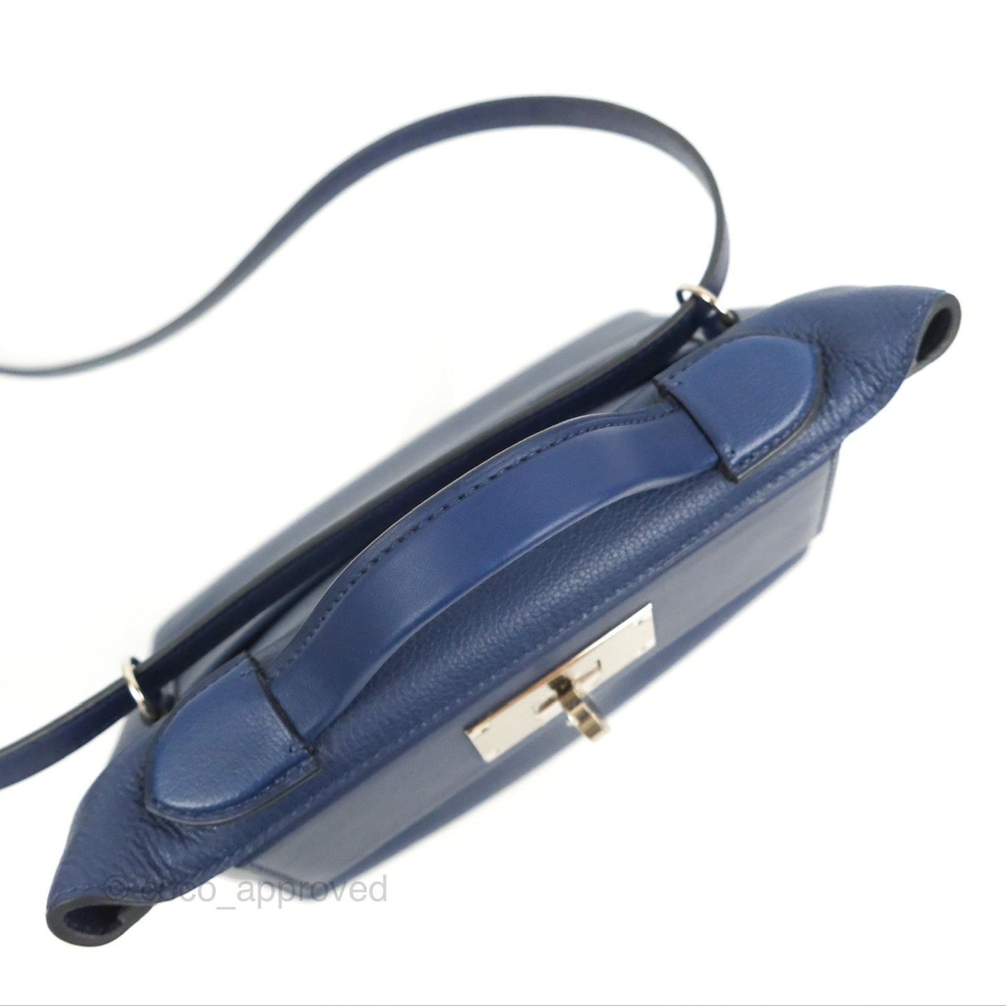 Hermès 24/24 21 Mini Bleu Saphir Evercolor/Swift Palladium Hardware