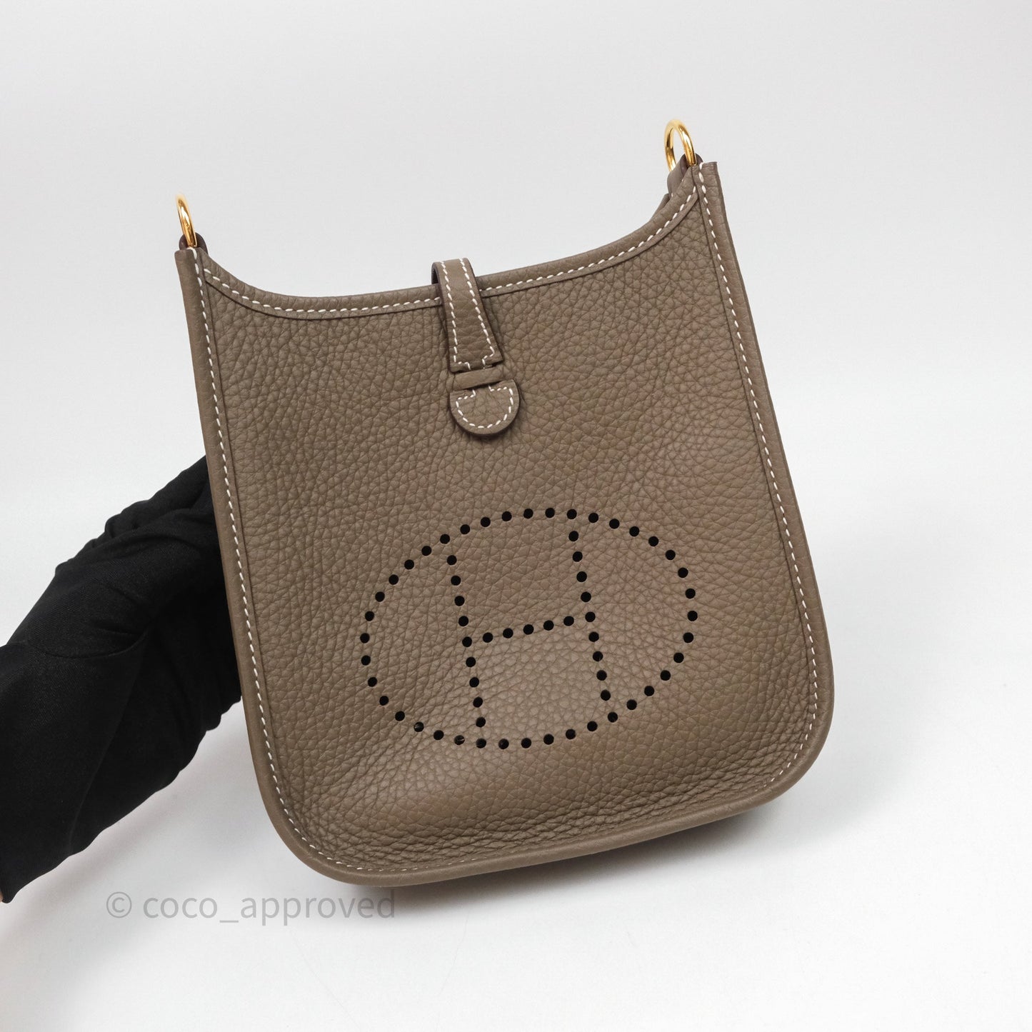 Hermès Mini Evelyne 16 Etoupe 18 Clemence Gold Hardware