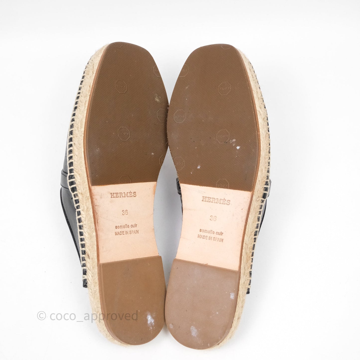 Hermes Feria Espadrille Noir Size 36