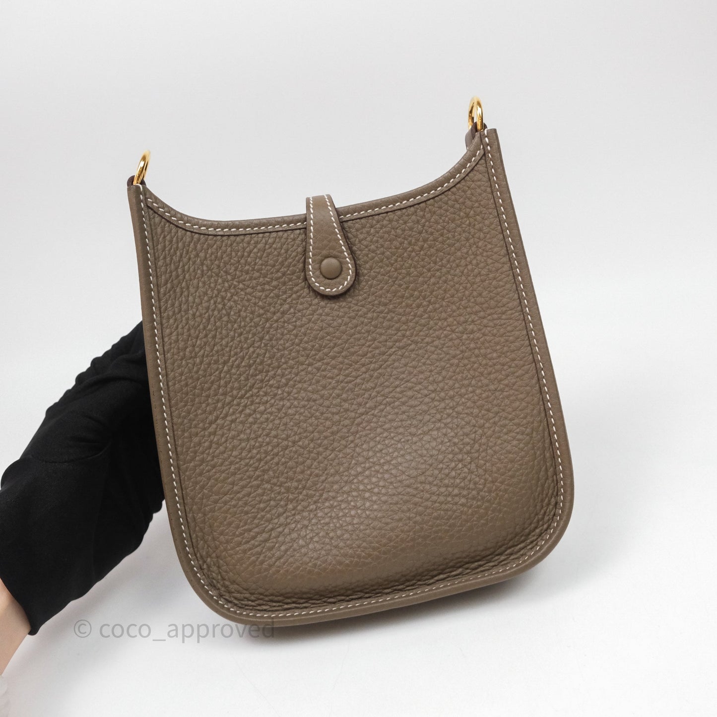 Hermès Mini Evelyne 16 Etoupe 18 Clemence Gold Hardware