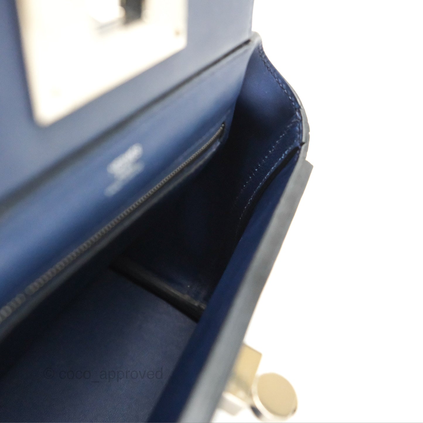 Hermès 24/24 21 Mini Bleu Saphir Evercolor/Swift Palladium Hardware