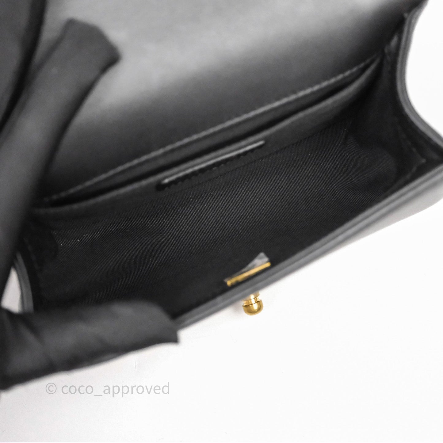 Chanel Small Boy Quilted Black Calfskin Aged Gold Hardware