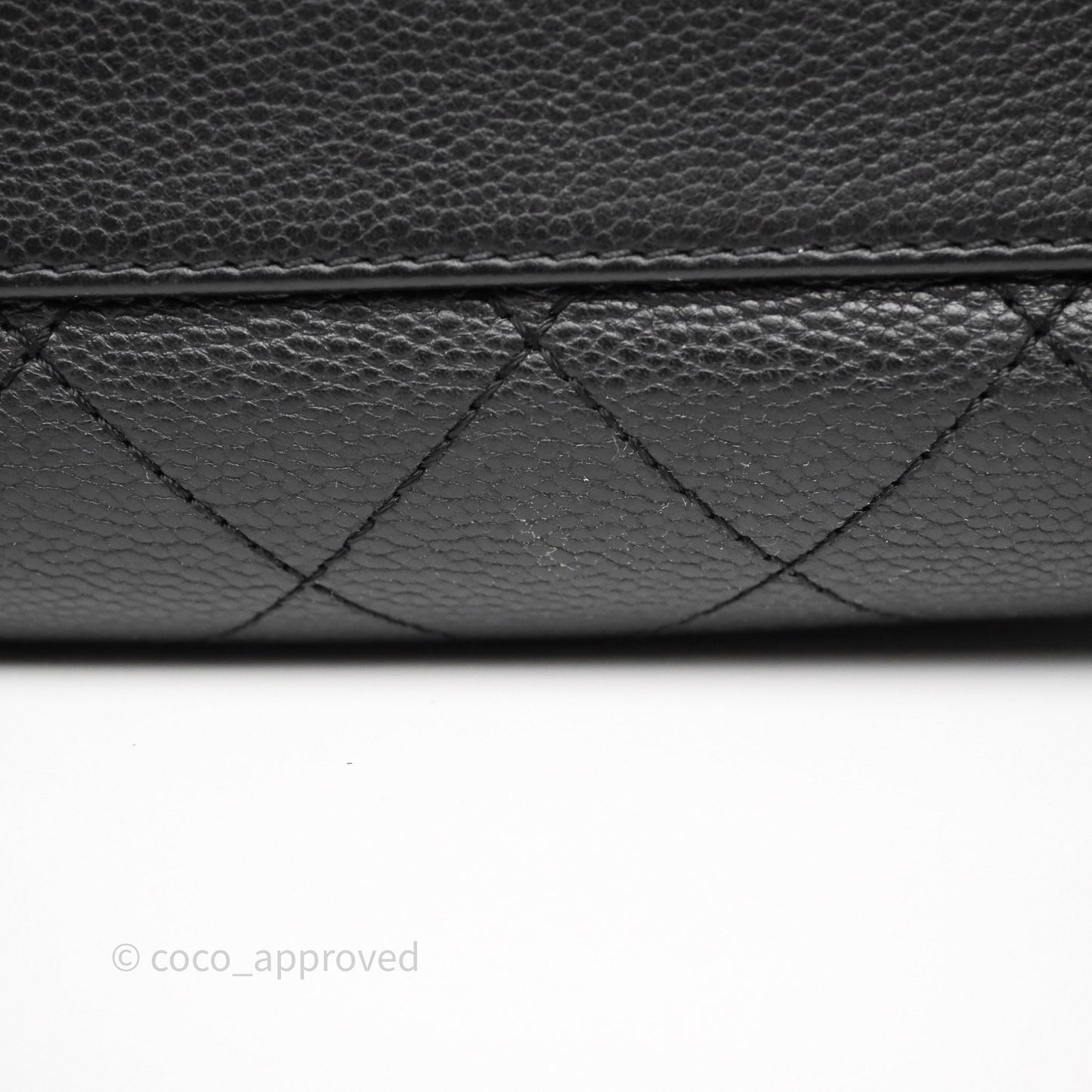Chanel Shopping Tote Bag with Top Handle Black Caviar Ruthenium Hardware