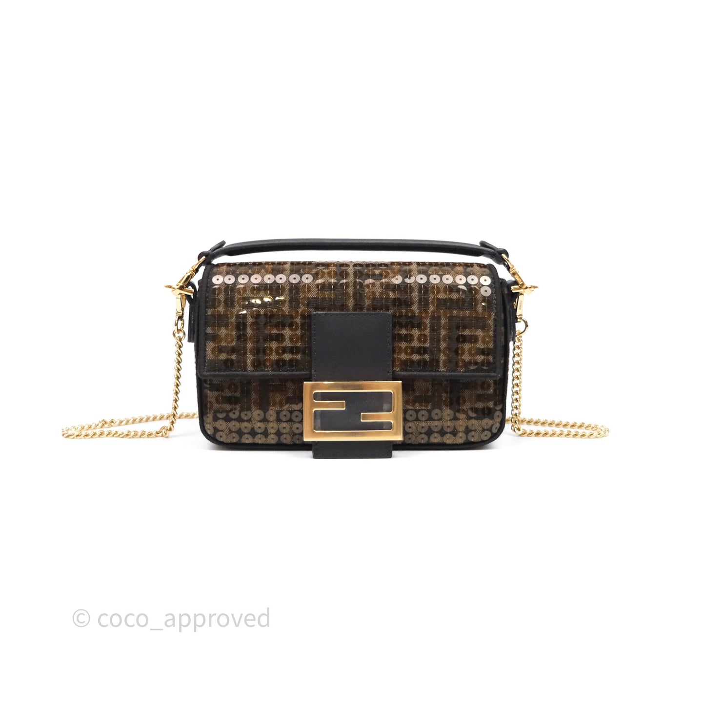 Fendi Mini Baguette Bag FF Jacquard Sequins