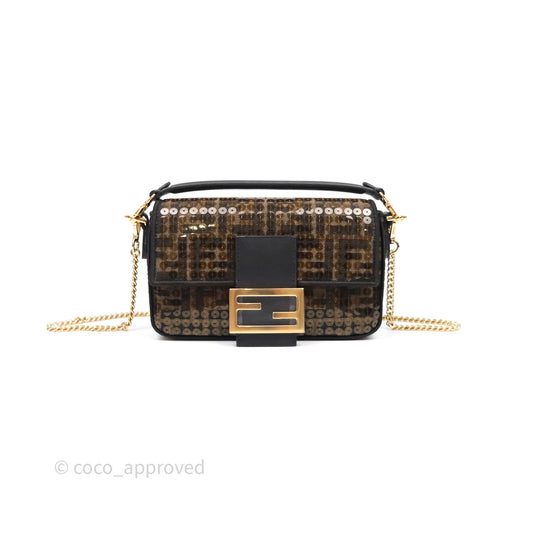 Fendi Mini Baguette Bag FF Jacquard Sequins