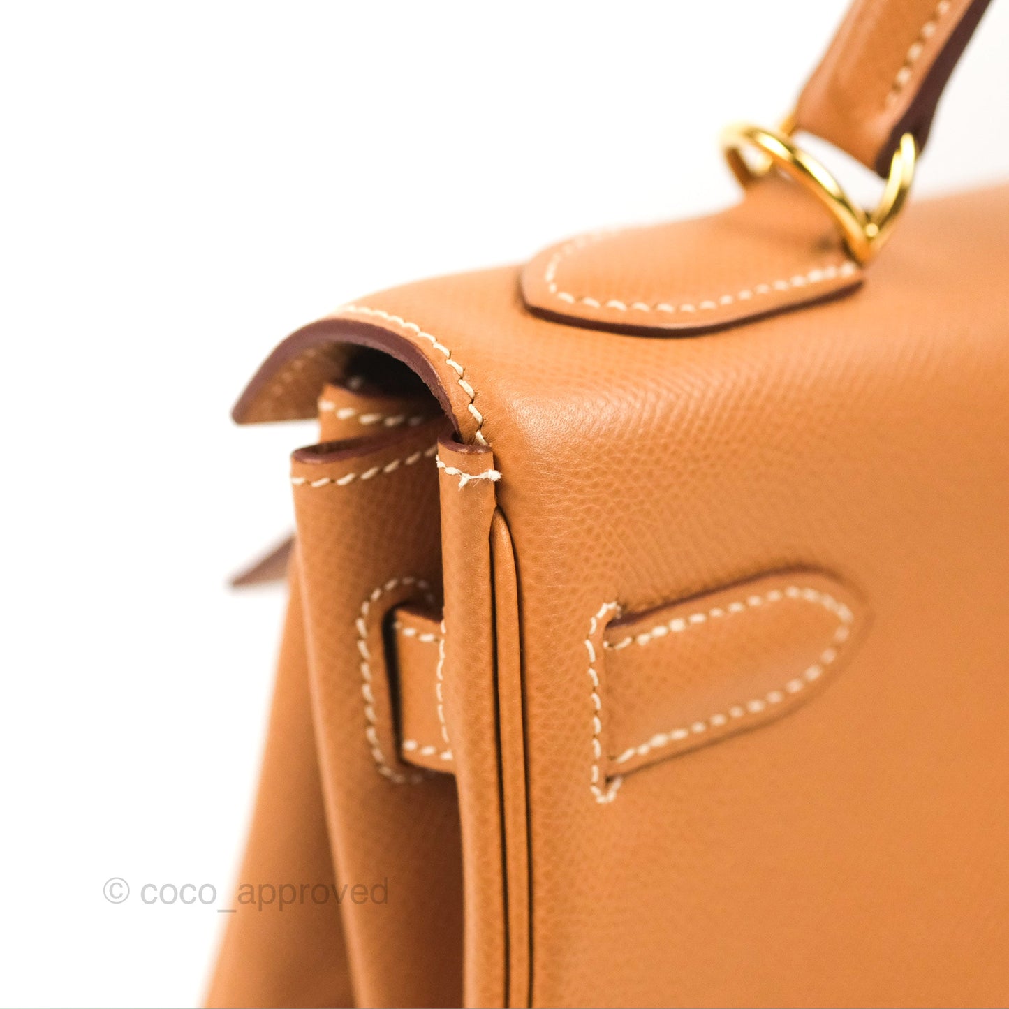 Hermès Kelly 32 Retourne Natural Epsom Gold Hardware