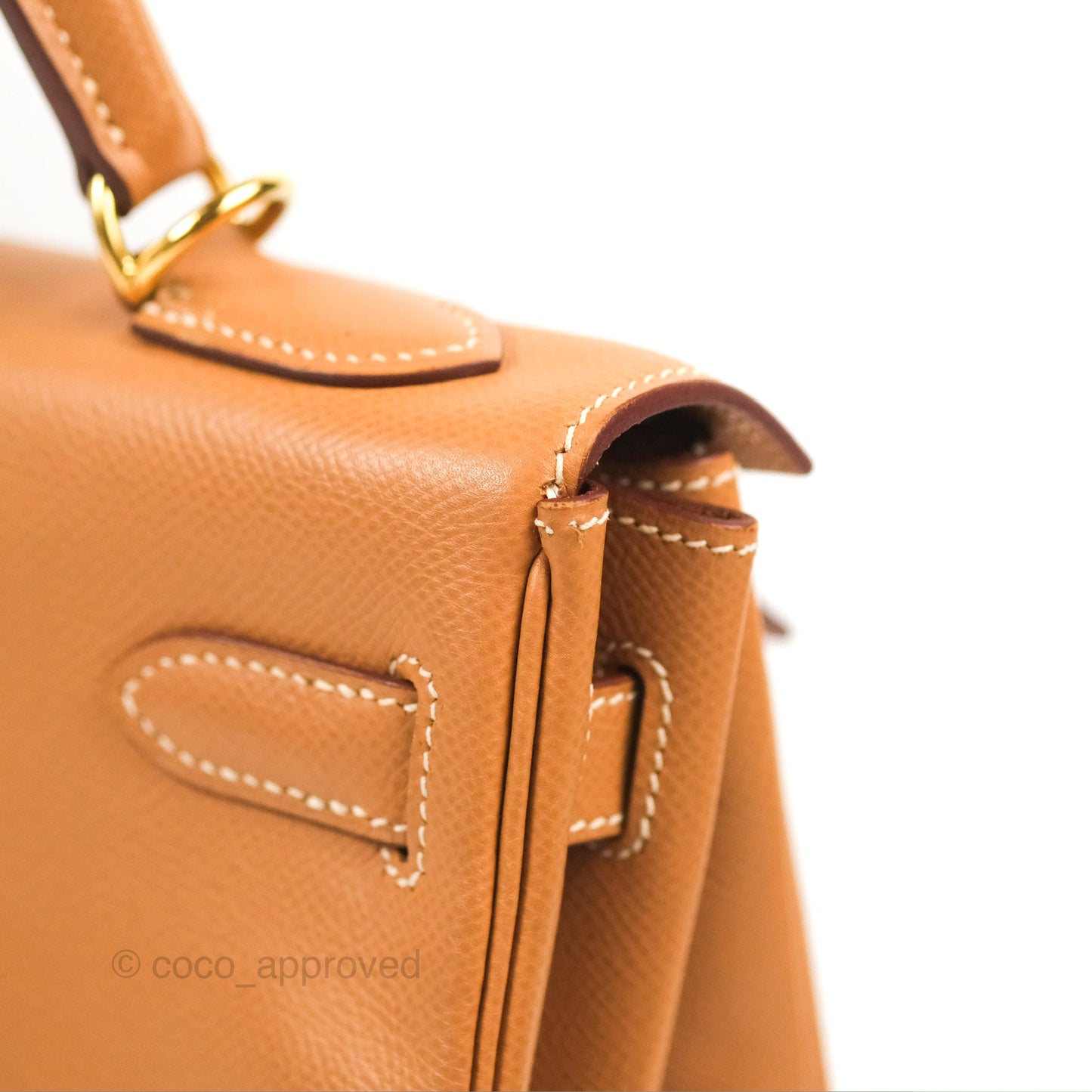 Hermès Kelly 32 Retourne Natural Epsom Gold Hardware