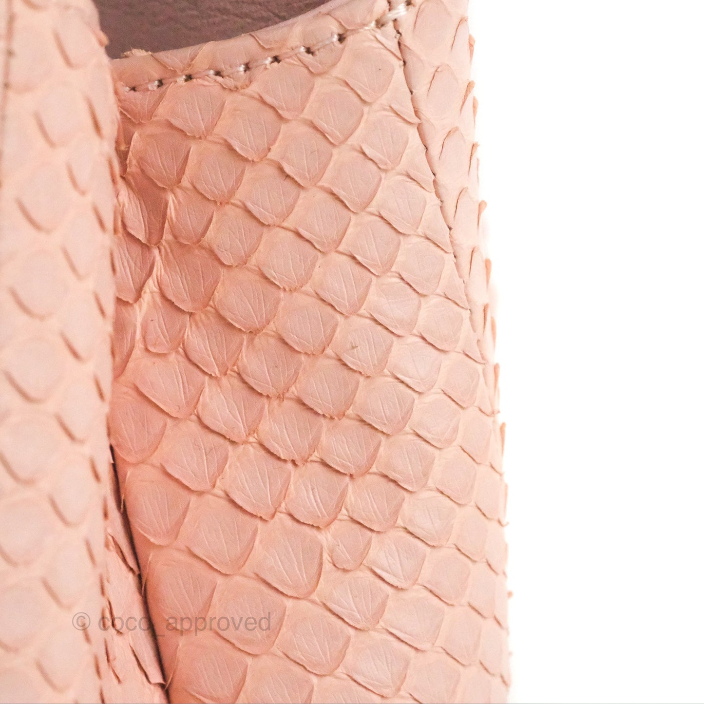 Chanel Small Coco Handle Baby Pink Python Aged Gold Hardware