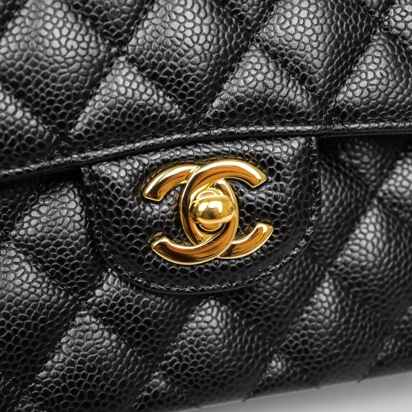 Chanel Small Classic Flap Quilted Black Caviar Gold Hardware