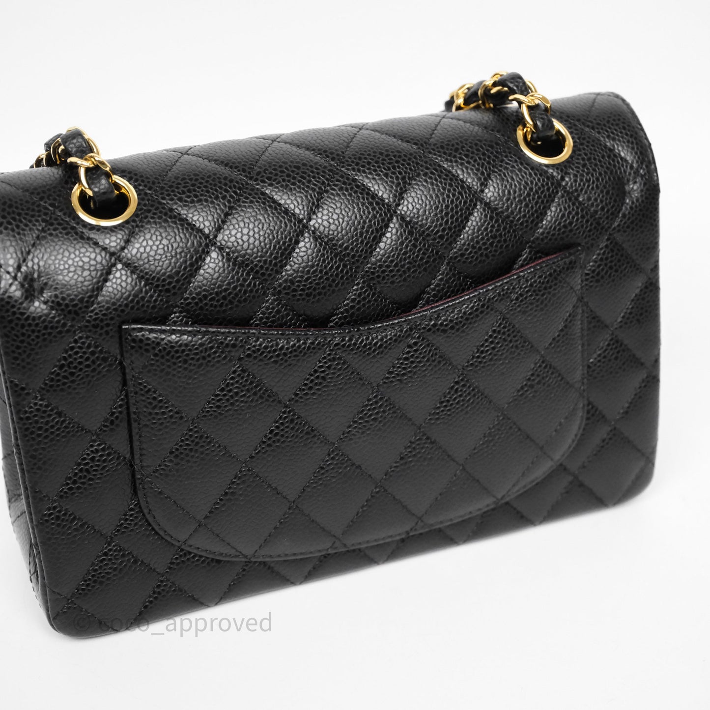 Chanel Small Classic Flap Quilted Black Caviar Gold Hardware