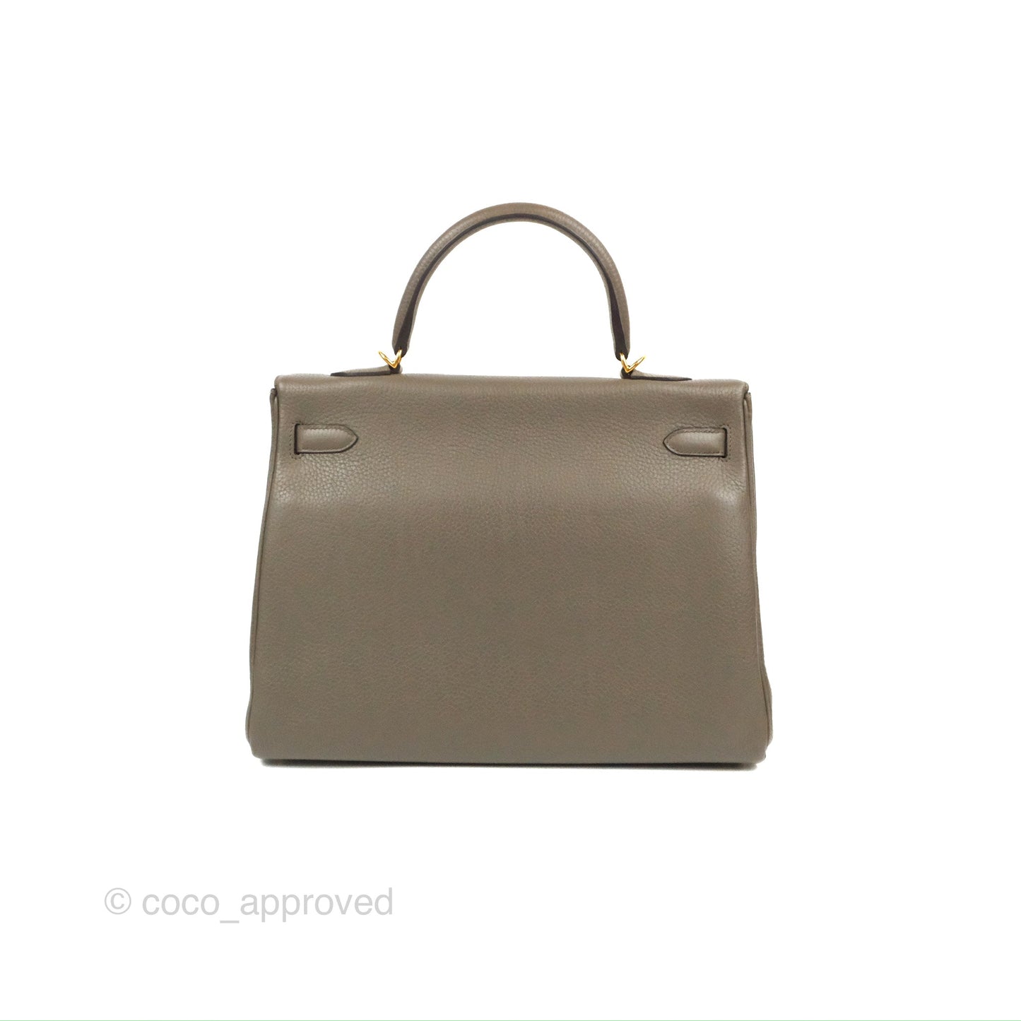 Hermès Kelly 35 Retourne Etain Clemence Gold Hardware