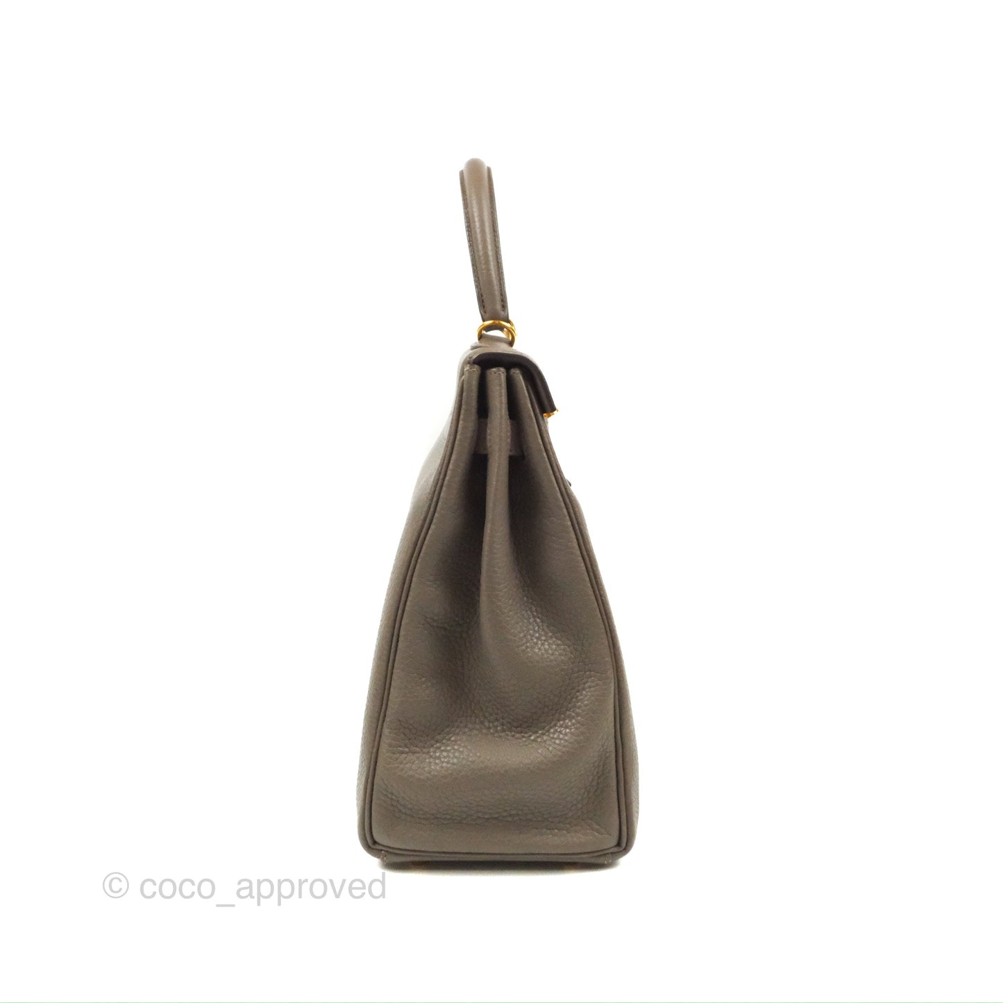 Hermès Kelly 35 Retourne Etain Clemence Gold Hardware