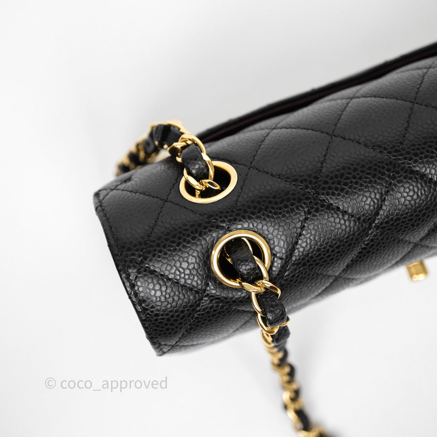 Chanel Small Classic Flap Quilted Black Caviar Gold Hardware
