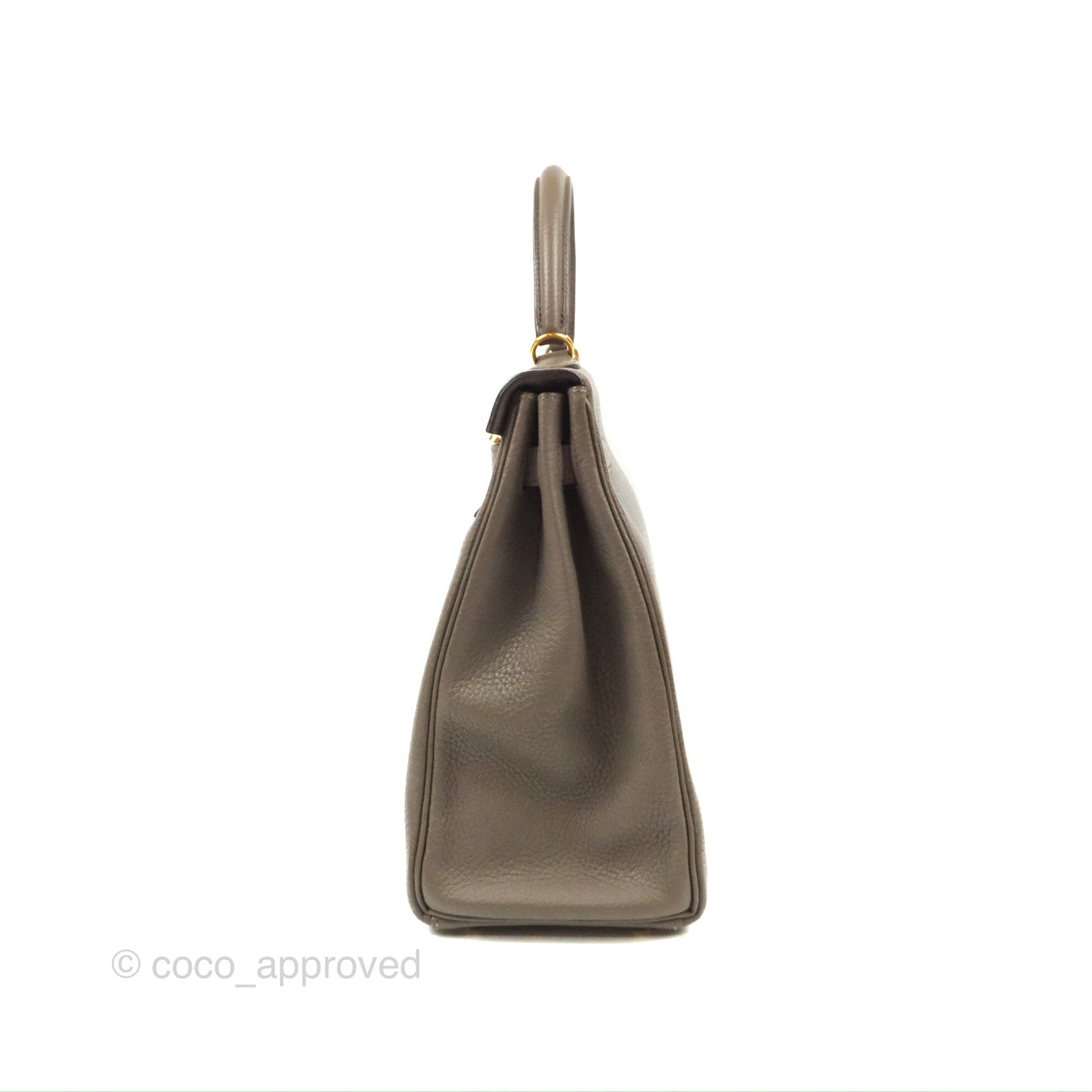 Hermès Kelly 35 Retourne Etain Clemence Gold Hardware