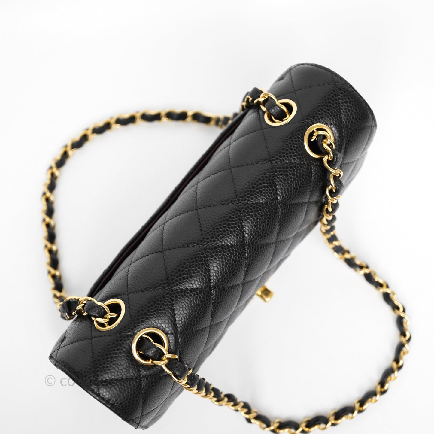 Chanel Small Classic Flap Quilted Black Caviar Gold Hardware