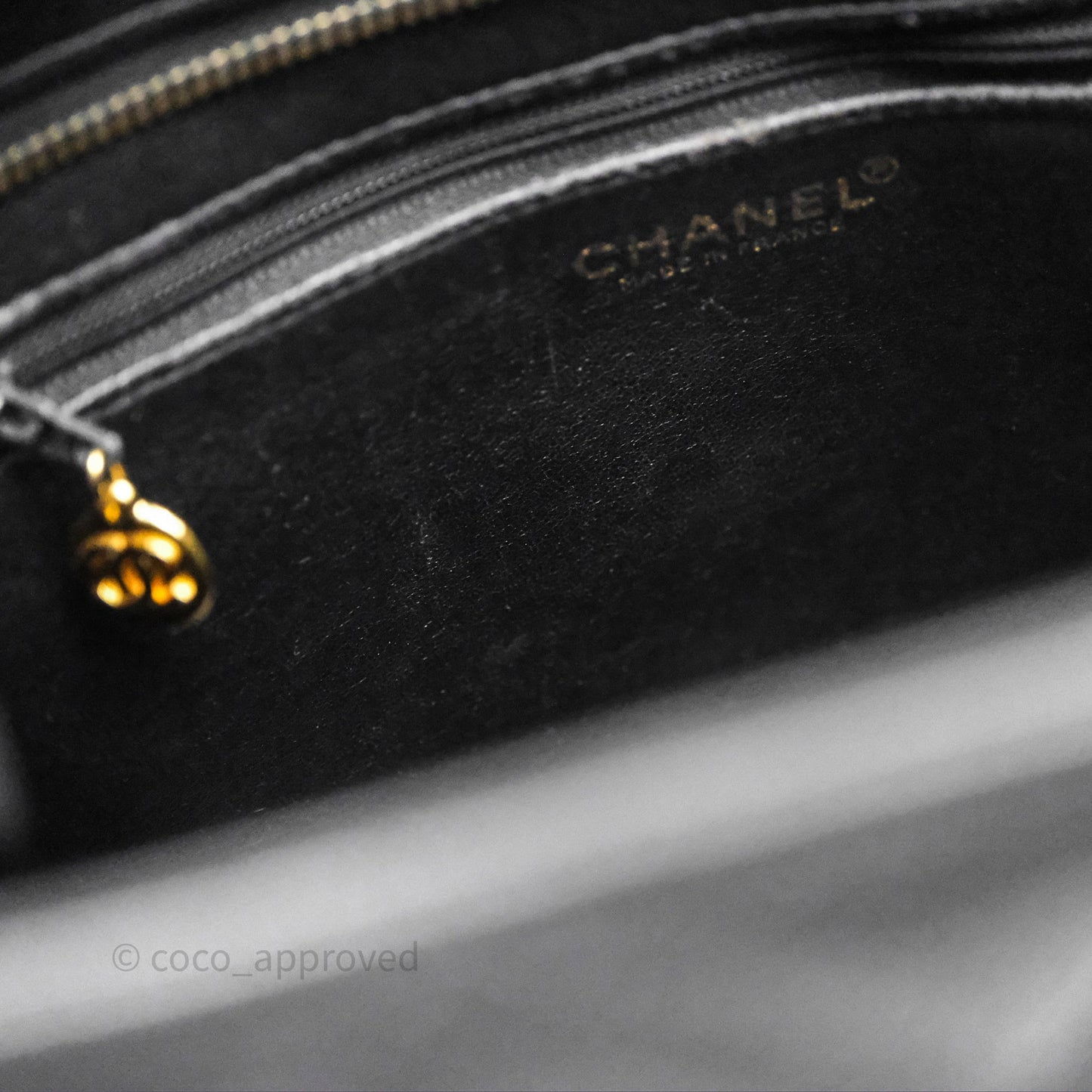Chanel Vintage Medallion CC Black Caviar Tote Bag Gold Hardware