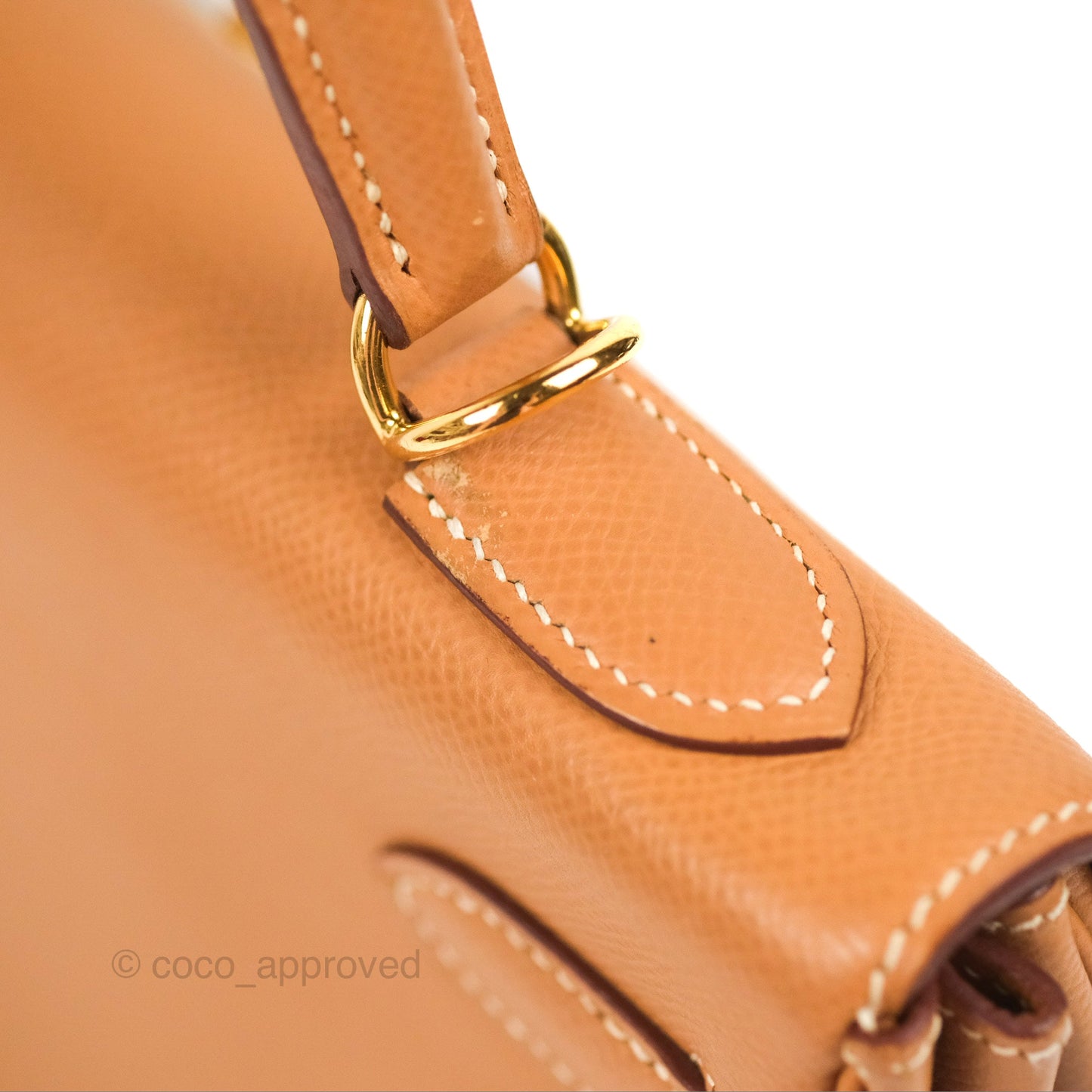 Hermès Kelly 32 Retourne Natural Epsom Gold Hardware