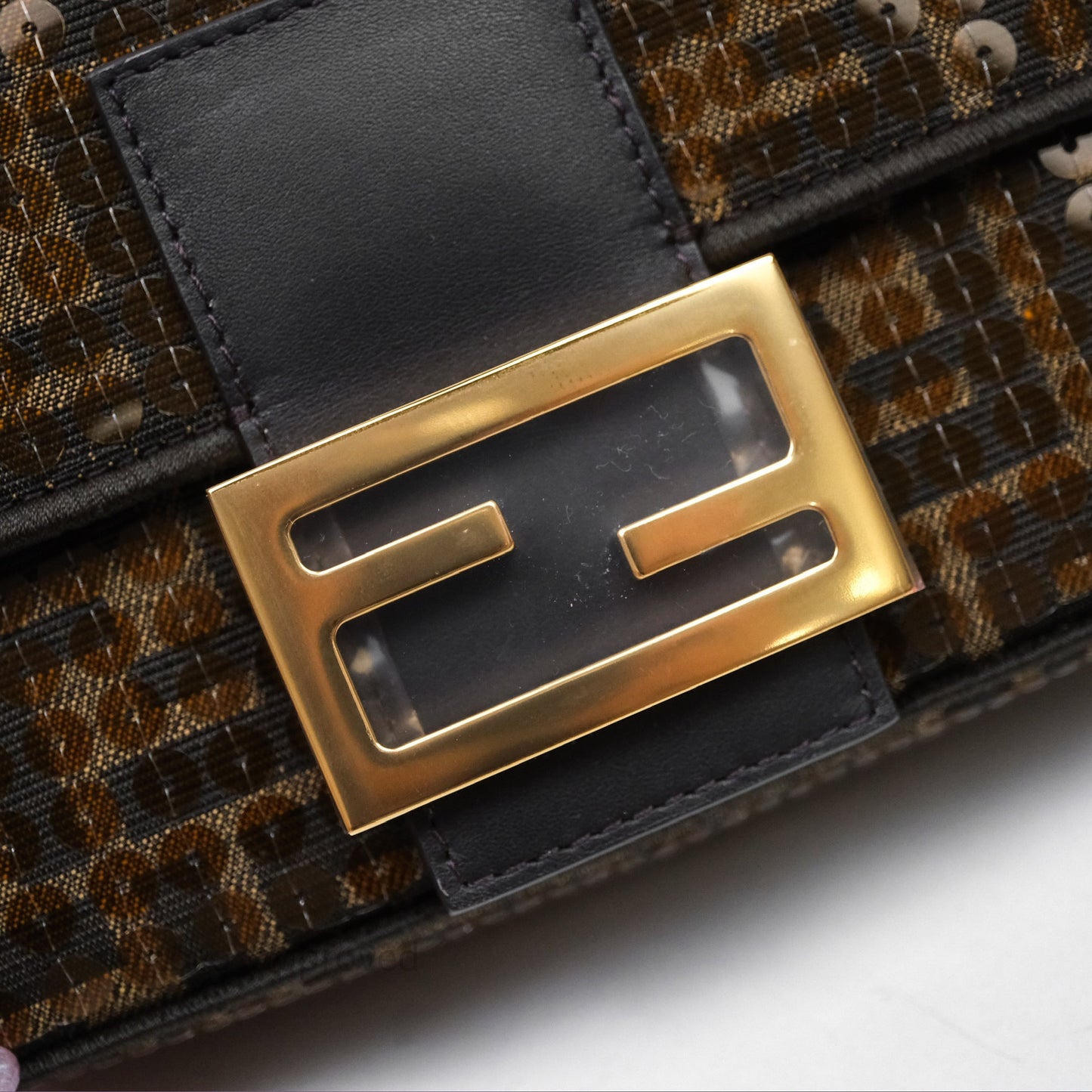 Fendi Mini Baguette Bag FF Jacquard Sequins