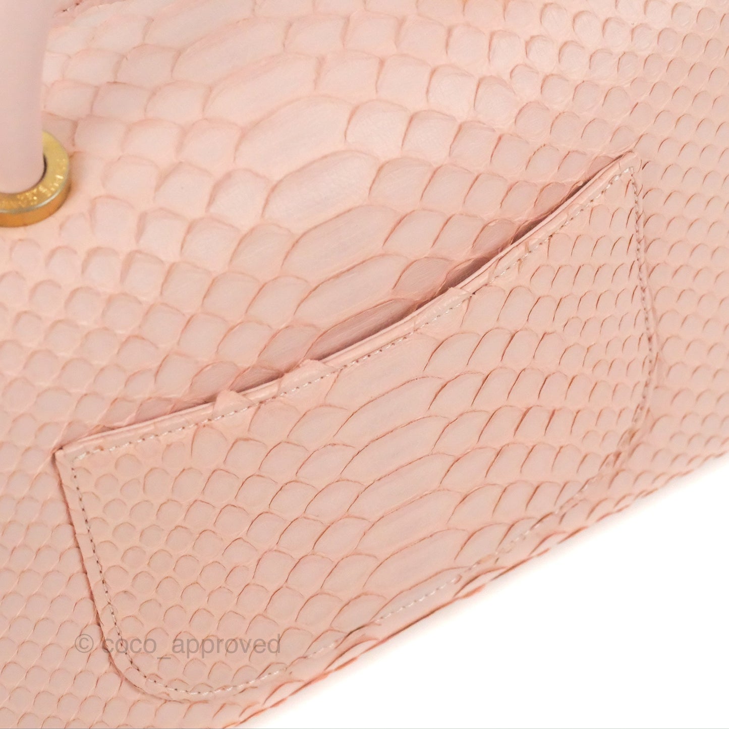 Chanel Small Coco Handle Baby Pink Python Aged Gold Hardware
