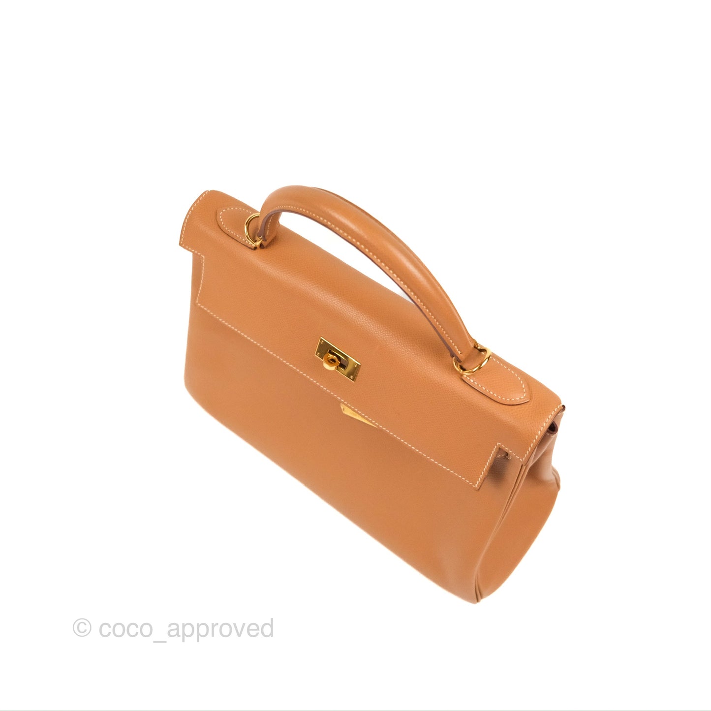 Hermès Kelly 32 Retourne Natural Epsom Gold Hardware