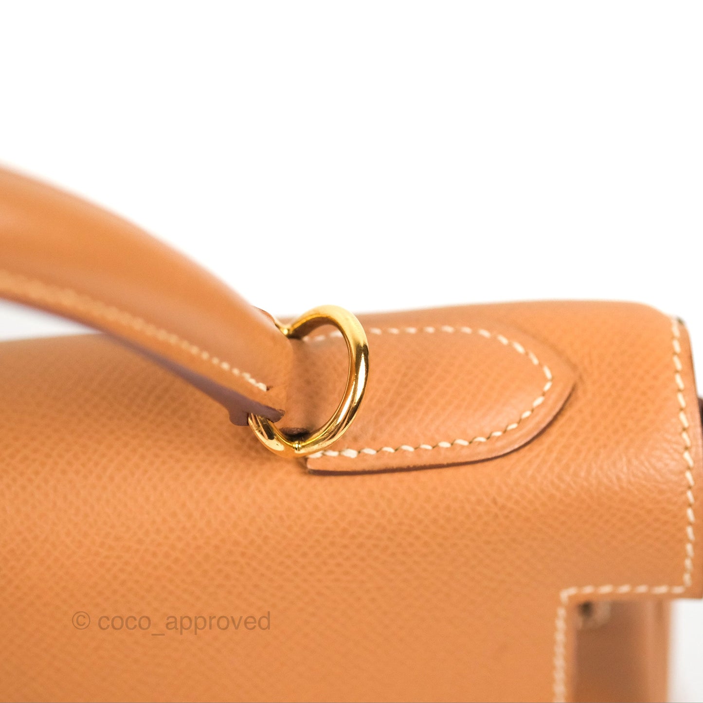 Hermès Kelly 32 Retourne Natural Epsom Gold Hardware