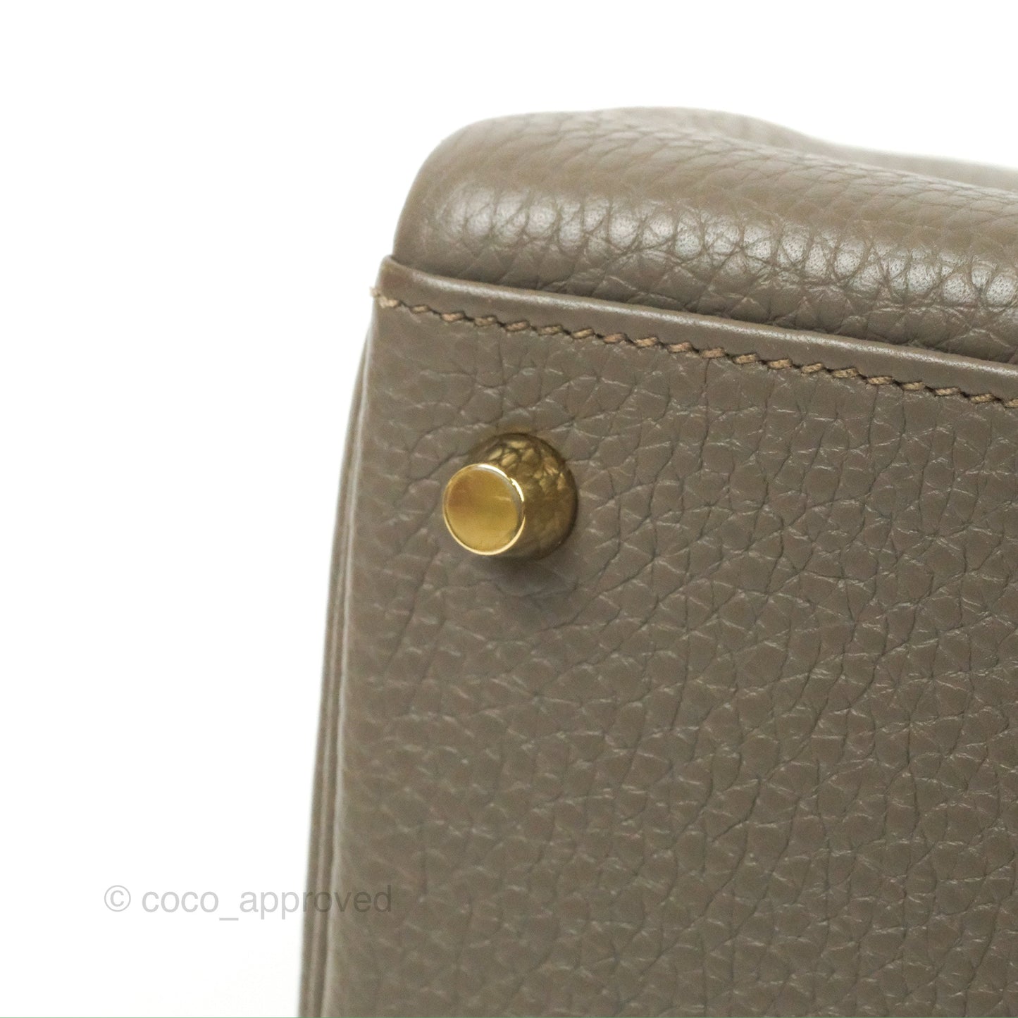 Hermès Kelly 35 Retourne Etain Clemence Gold Hardware