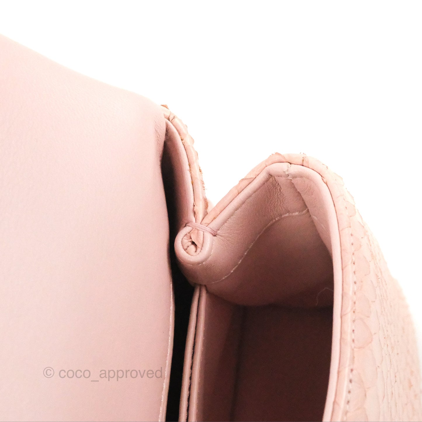 Chanel Small Coco Handle Baby Pink Python Aged Gold Hardware
