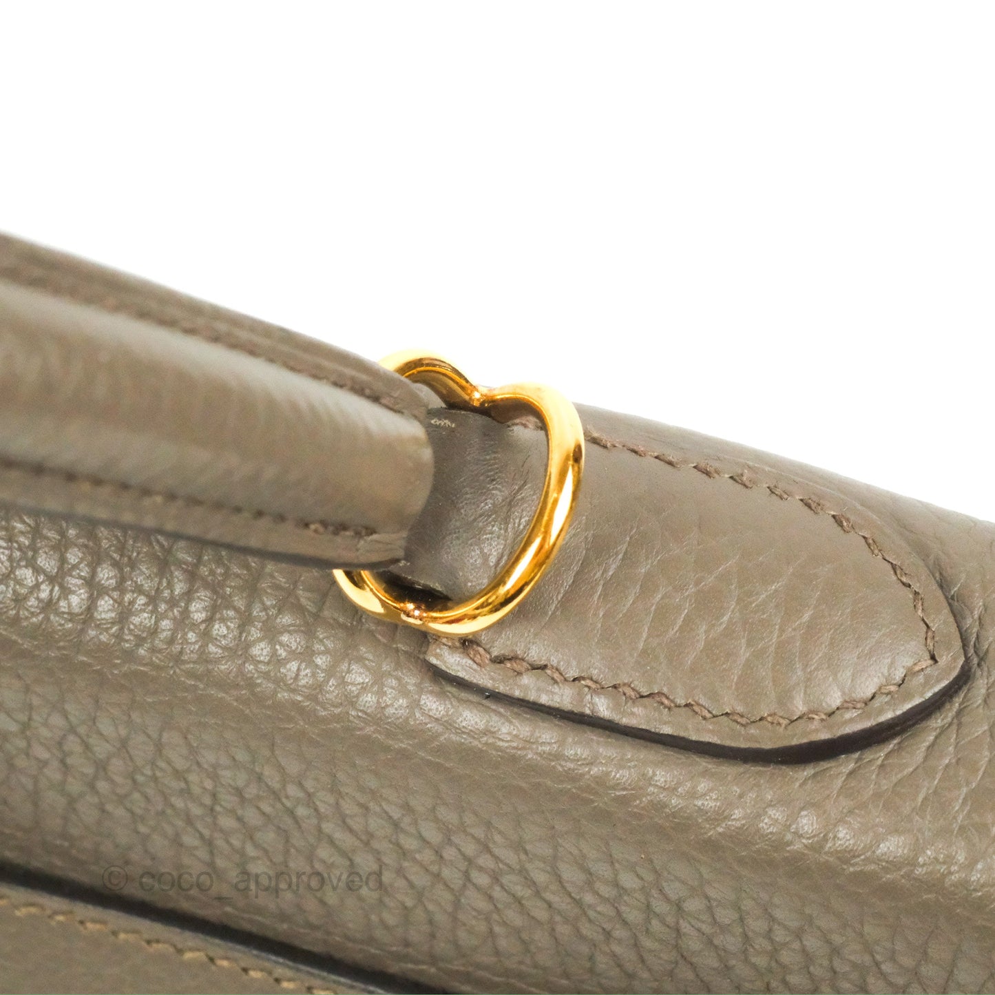 Hermès Kelly 35 Retourne Etain Clemence Gold Hardware