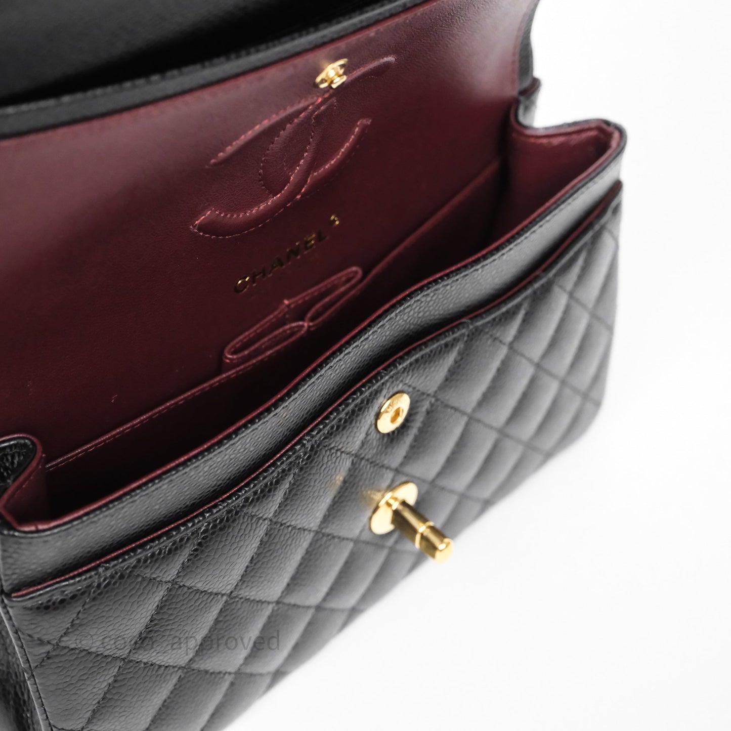 Chanel Small Classic Flap Quilted Black Caviar Gold Hardware