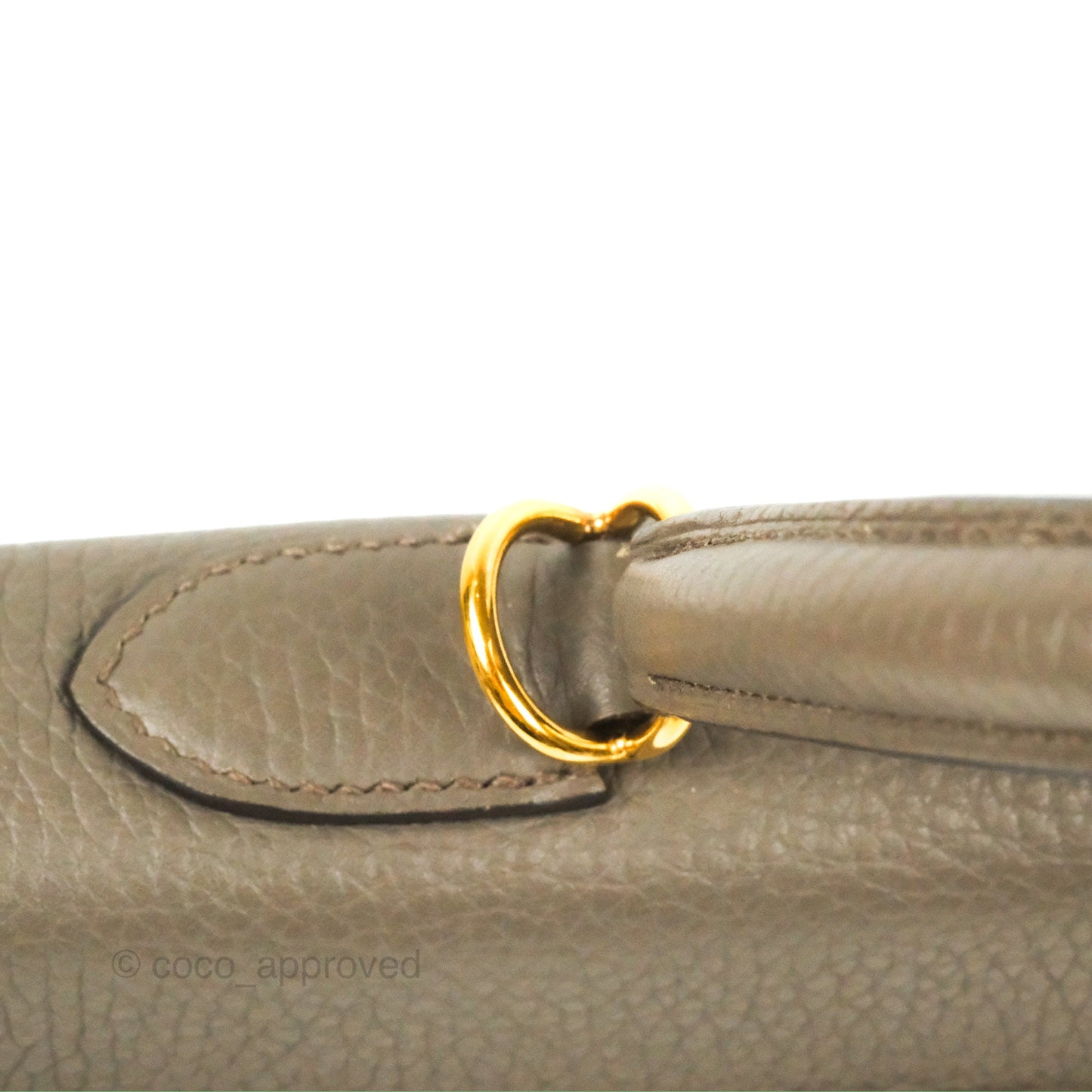 Hermès Kelly 35 Retourne Etain Clemence Gold Hardware