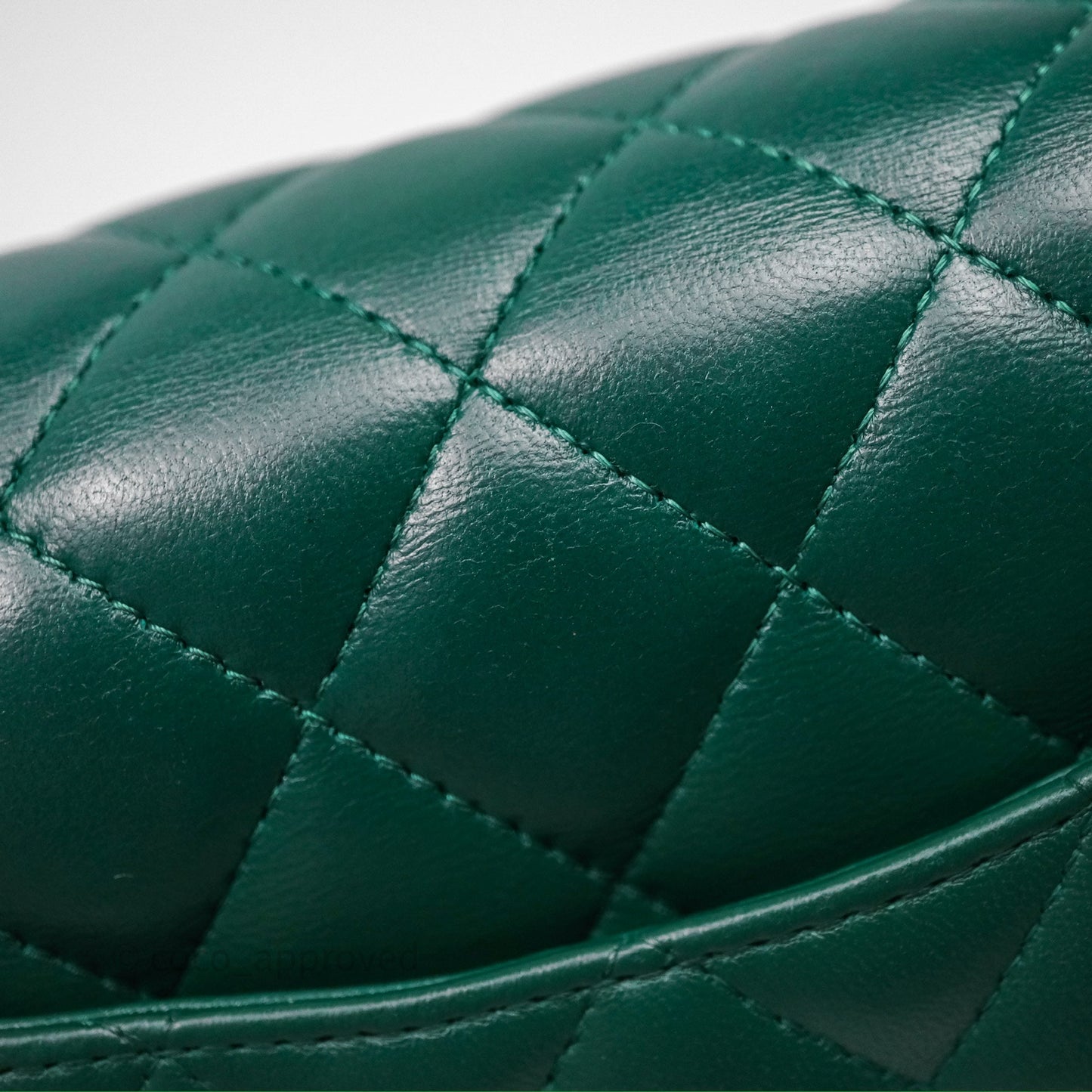 Chanel Mini Rectangular Quilted Lambskin Flap Bag Green Silver Hardware