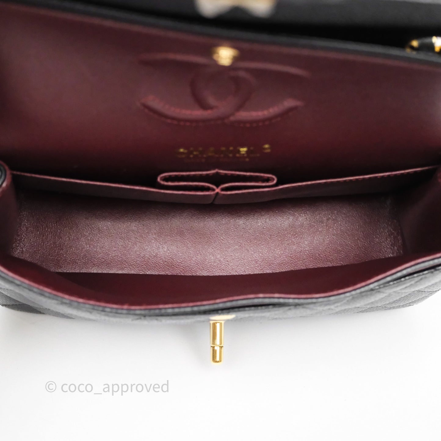 Chanel Small Classic Flap Quilted Black Caviar Gold Hardware