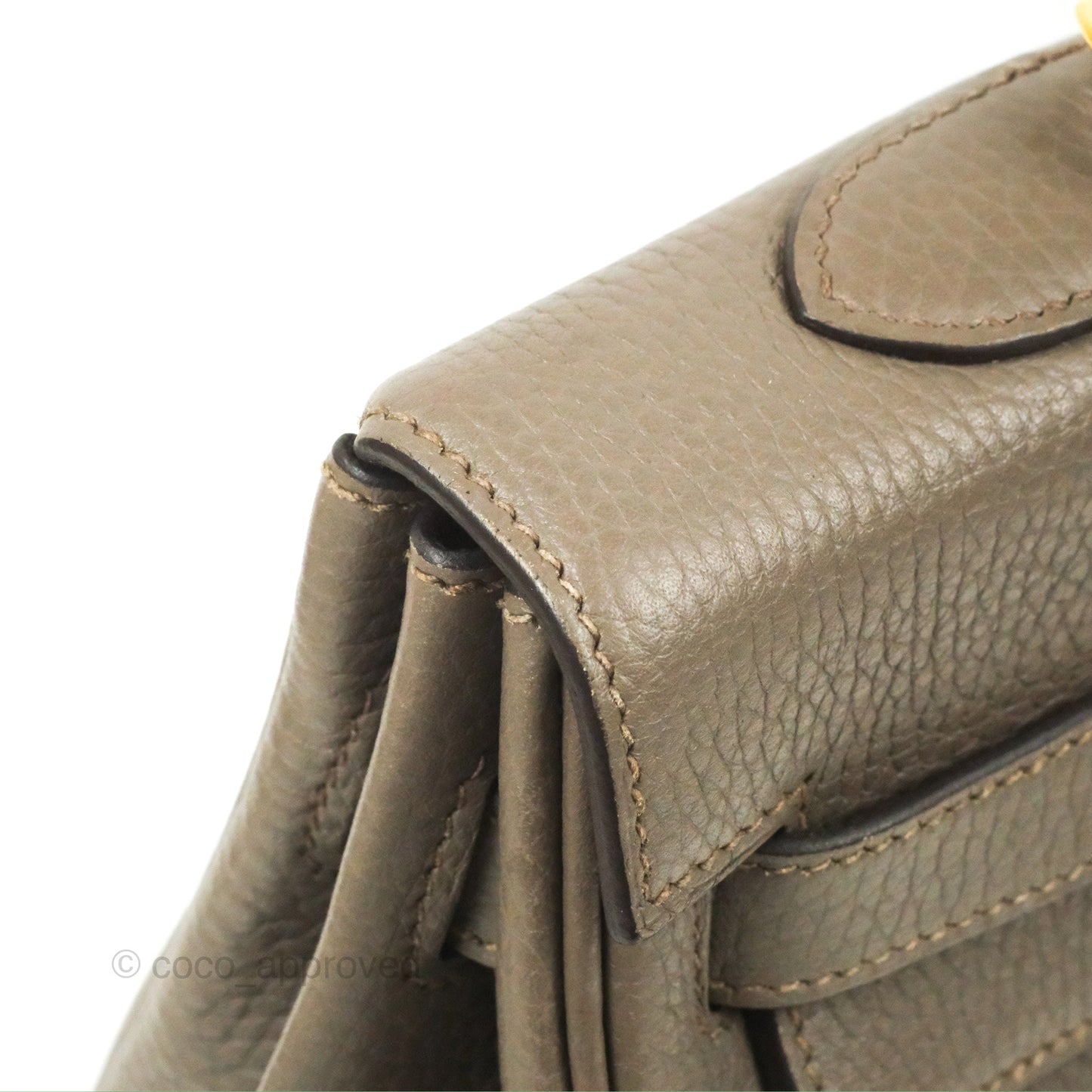 Hermès Kelly 35 Retourne Etain Clemence Gold Hardware