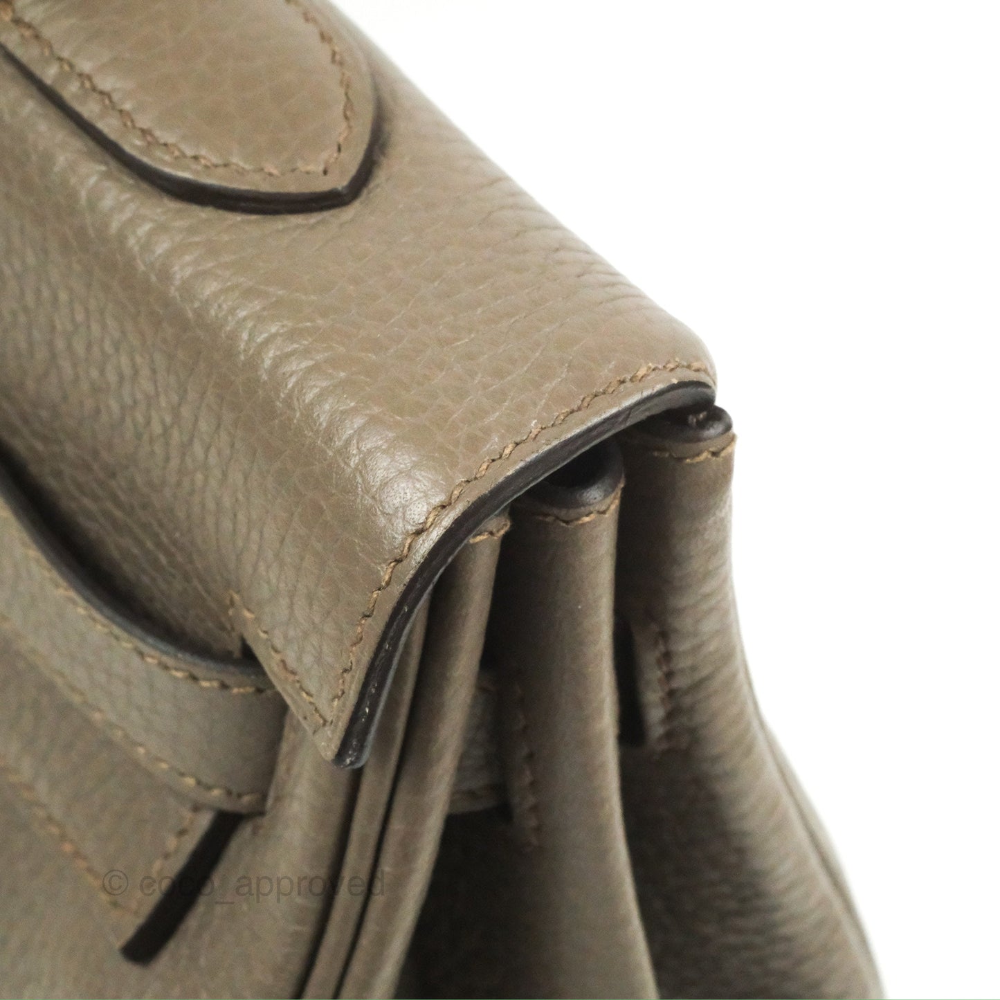 Hermès Kelly 35 Retourne Etain Clemence Gold Hardware