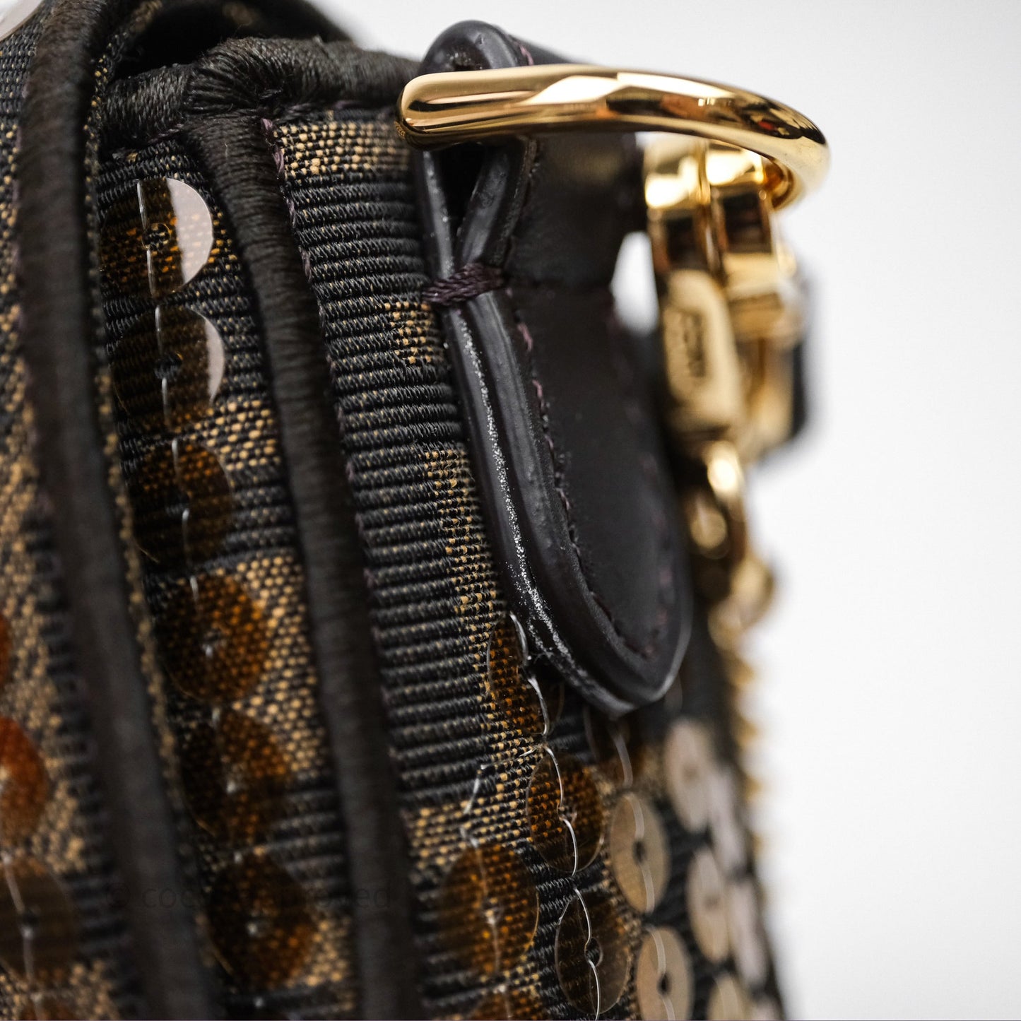 Fendi Mini Baguette Bag FF Jacquard Sequins