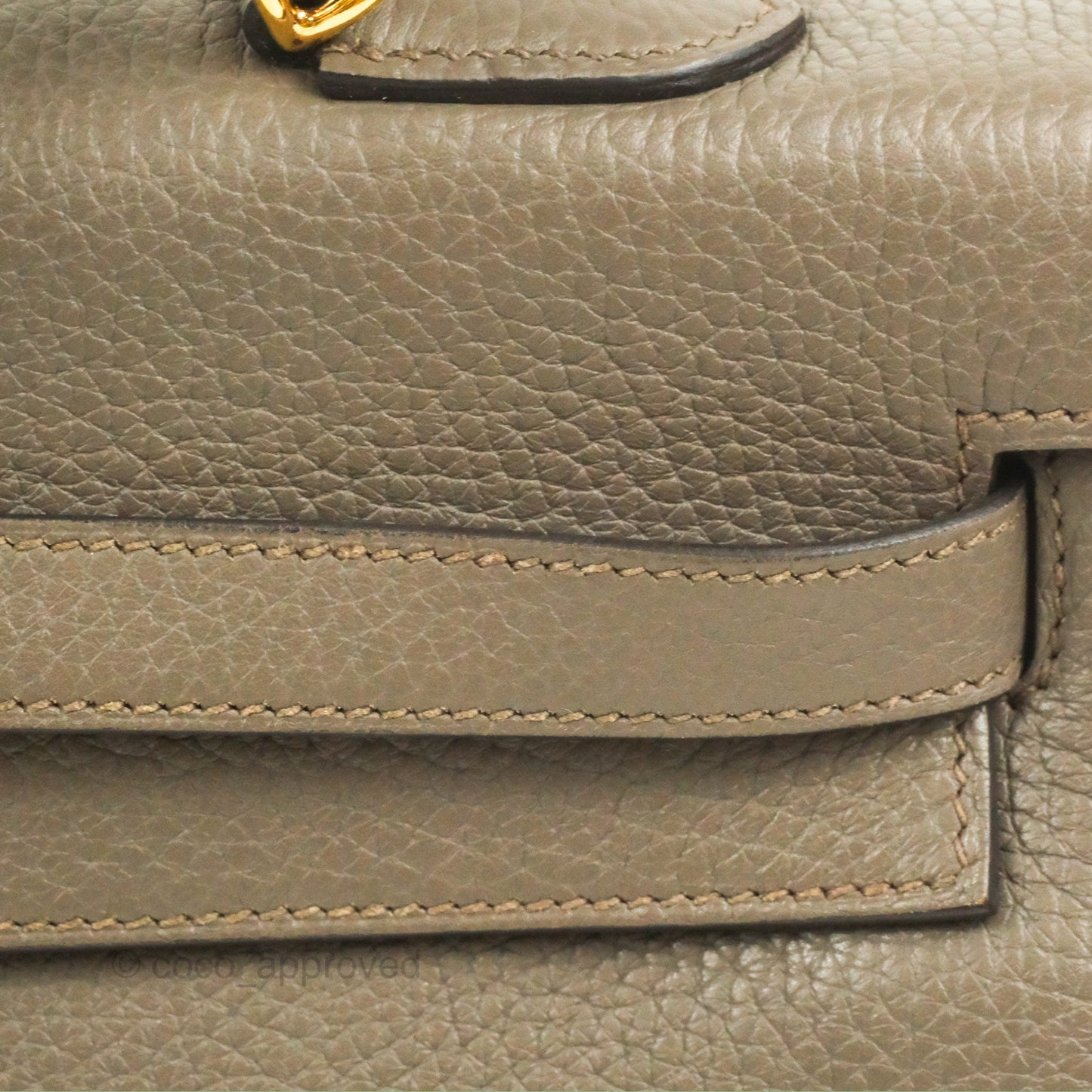 Hermès Kelly 35 Retourne Etain Clemence Gold Hardware