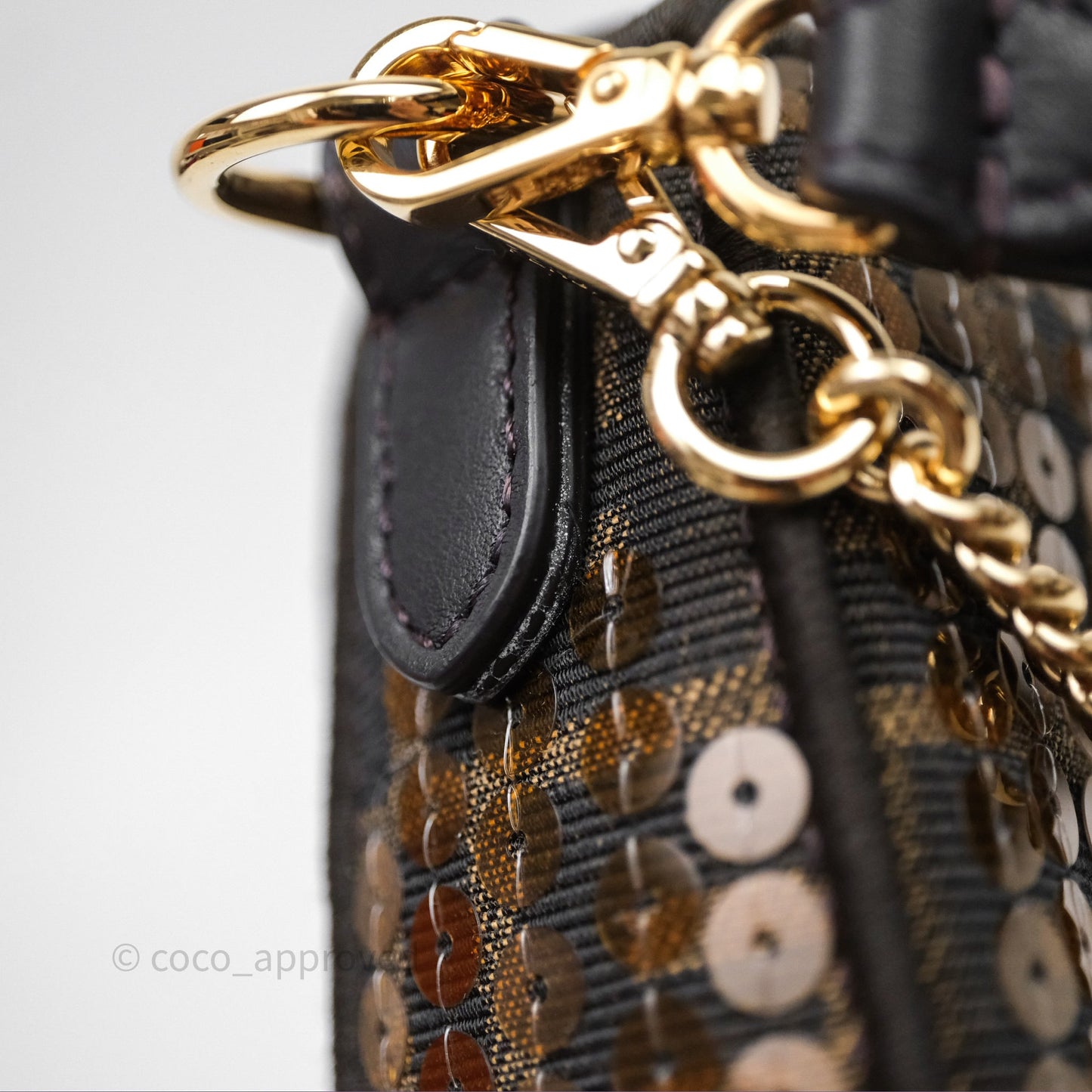 Fendi Mini Baguette Bag FF Jacquard Sequins