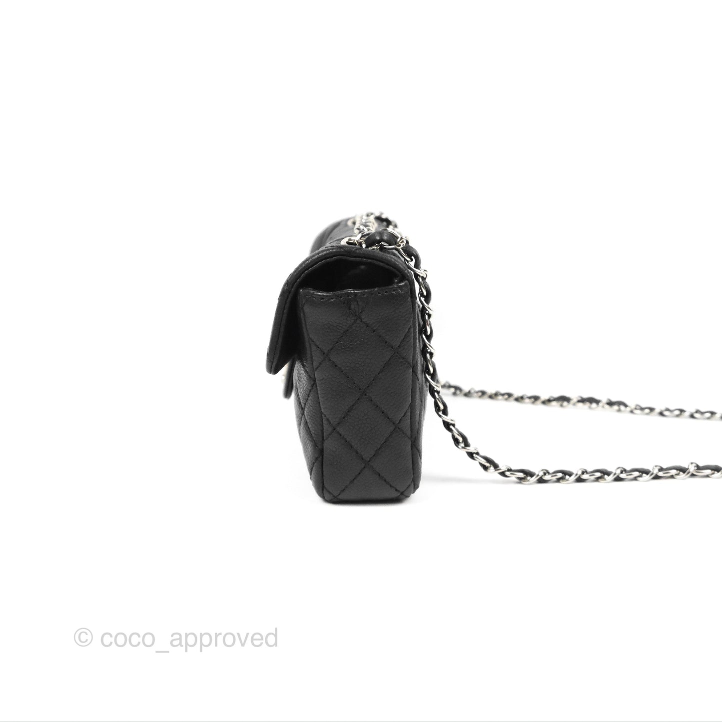 Chanel Quilted East West Flap Black Soft Caviar Silver Hardware