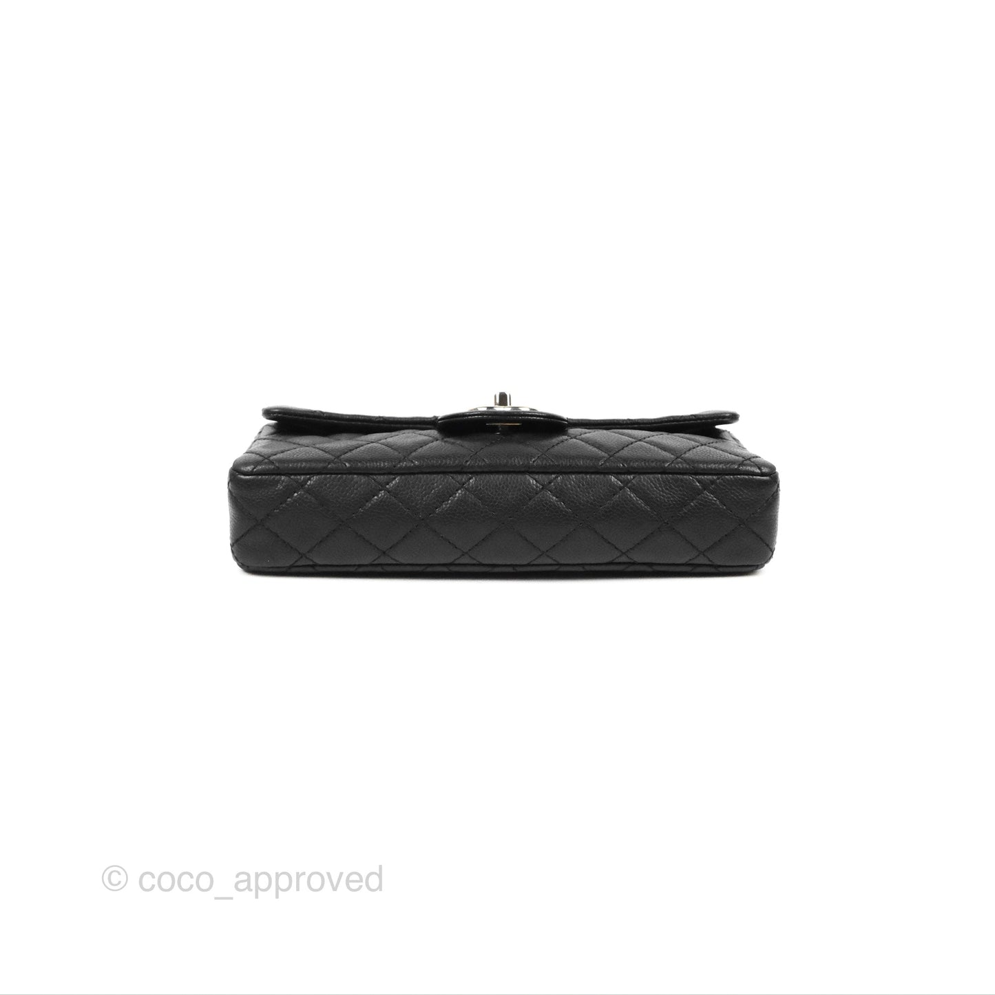 Chanel Quilted East West Flap Black Soft Caviar Silver Hardware