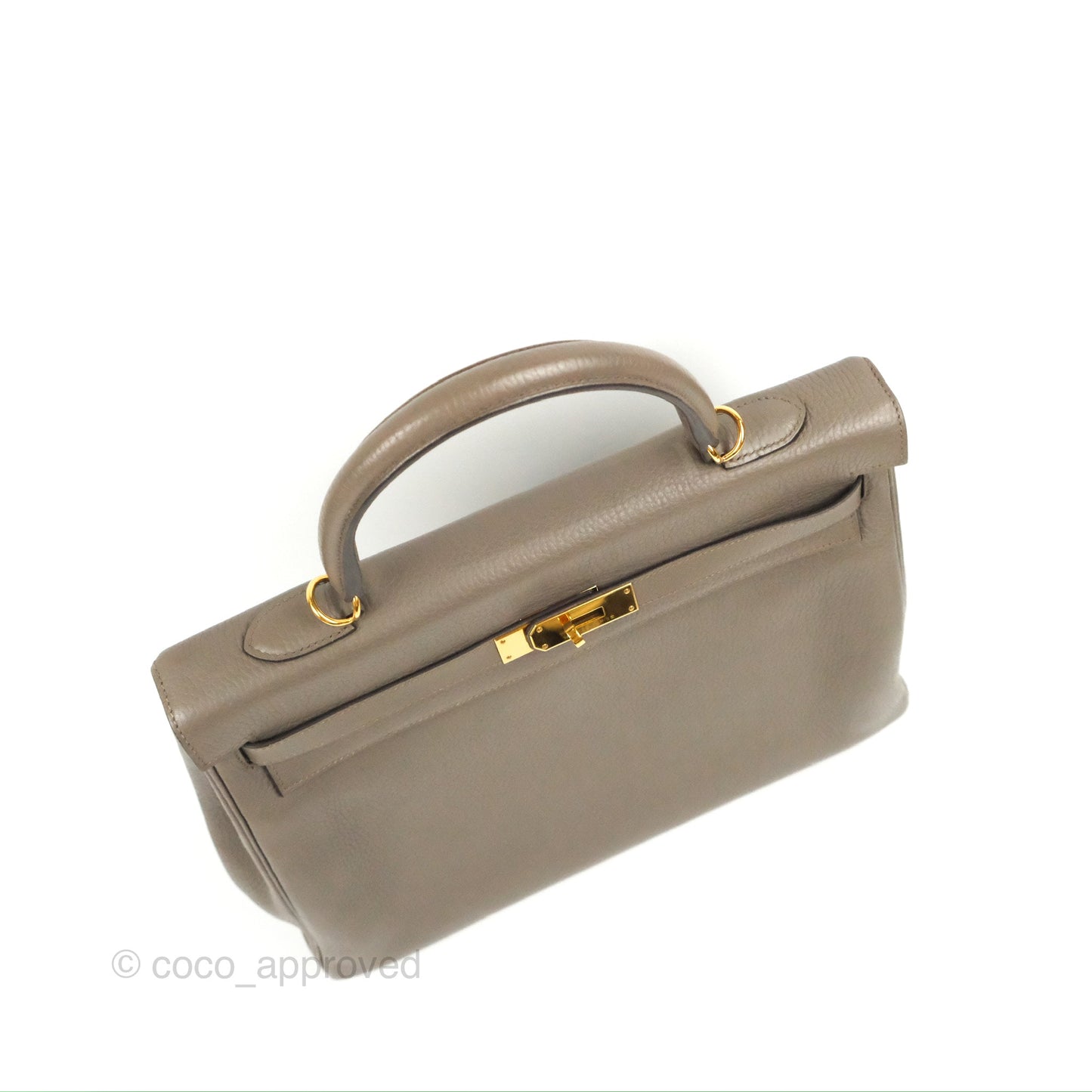 Hermès Kelly 35 Retourne Etain Clemence Gold Hardware